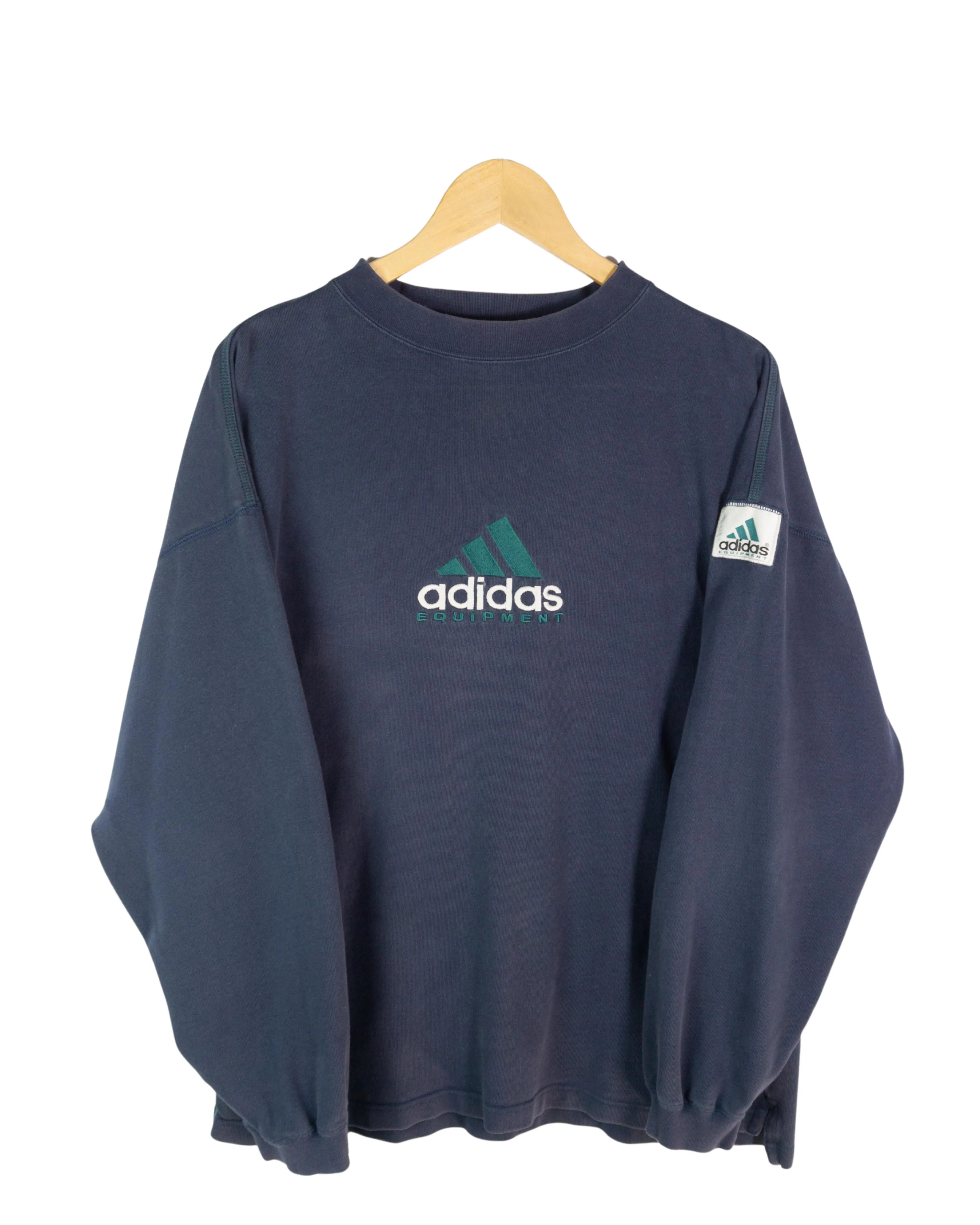 Sudadera Adidas Equipment vintage 90s azul marino M oversize