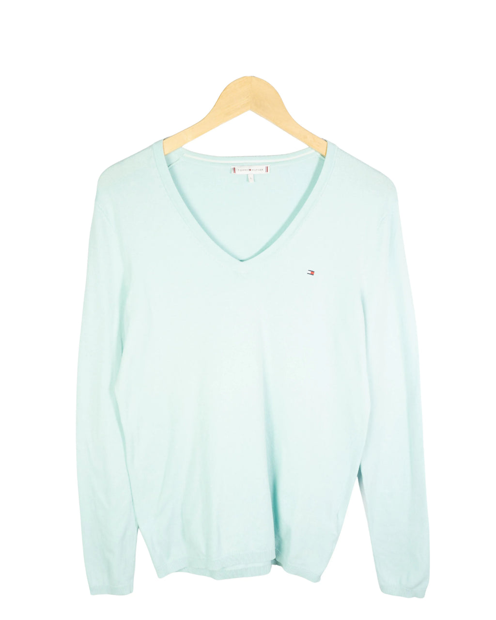 Jersey cuello pico mujer Tommy Hilfiger azul claro L