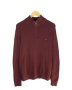 Jersey Tommy Hilfiger 1/4 Zip Burdeos — Talla XXL