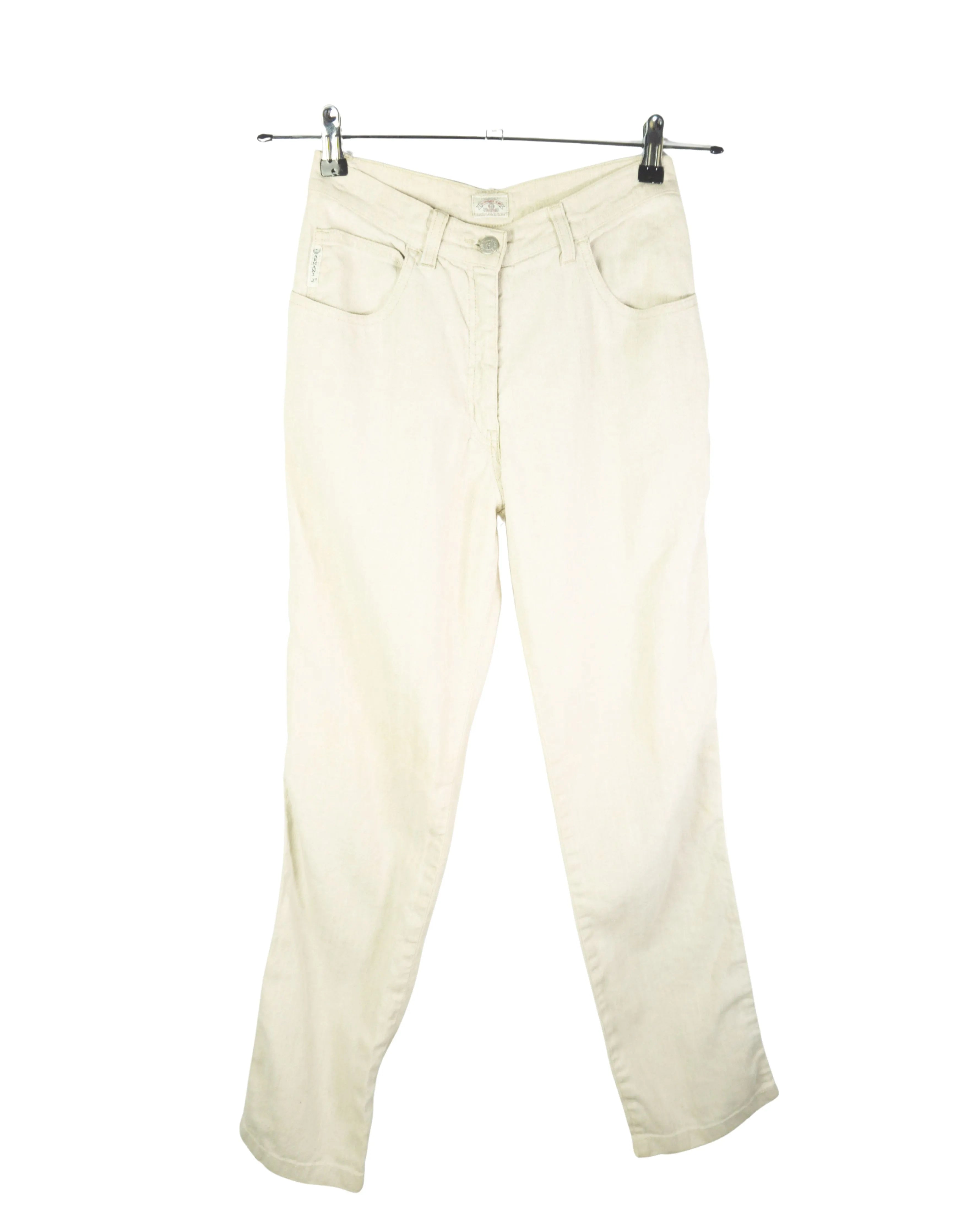 Pantalón Armani Jeans Lino Beige Vintage 90s Mujer — Talla S