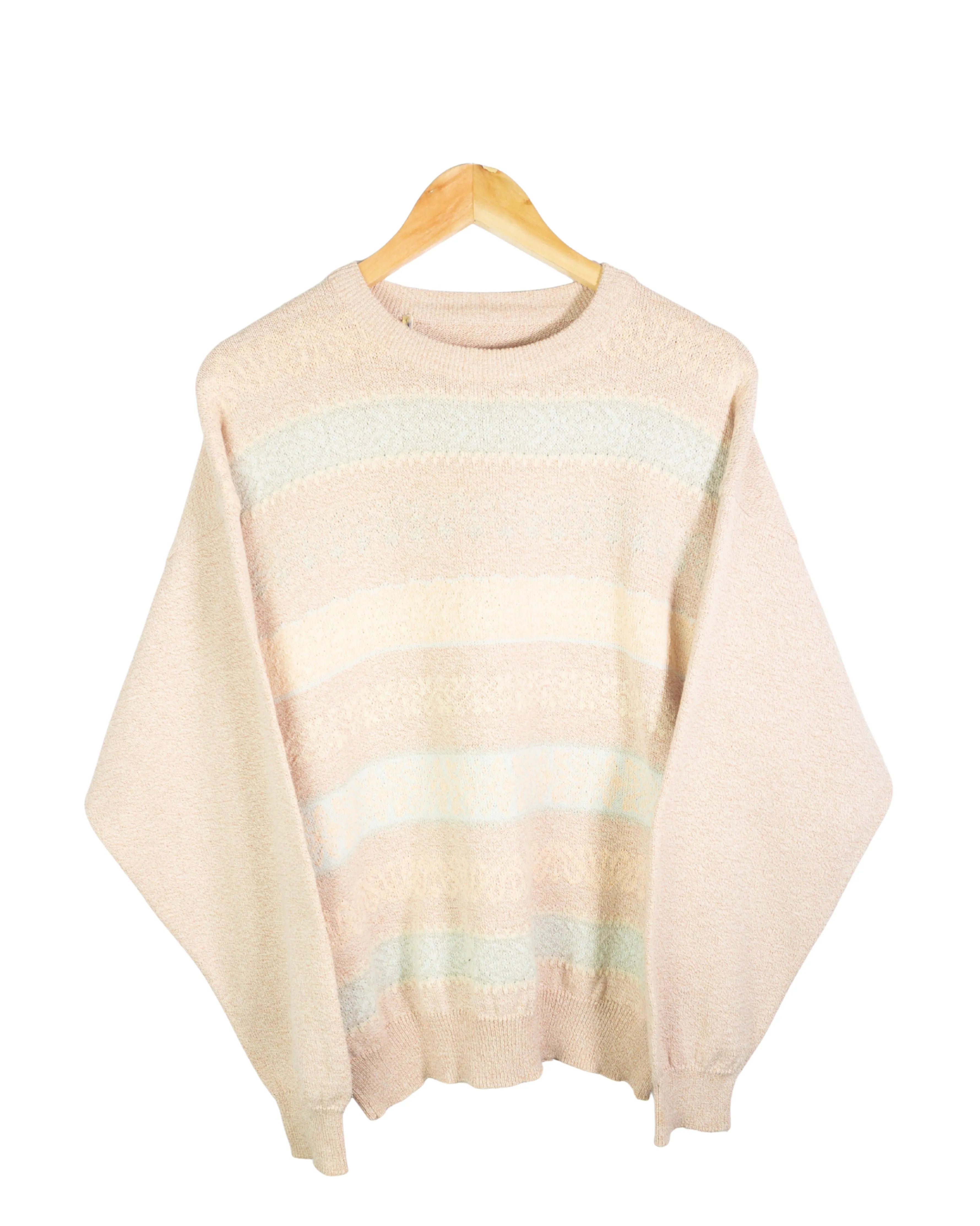 Jersey Punto Pastel Rayas Vintage 90s — Talla M