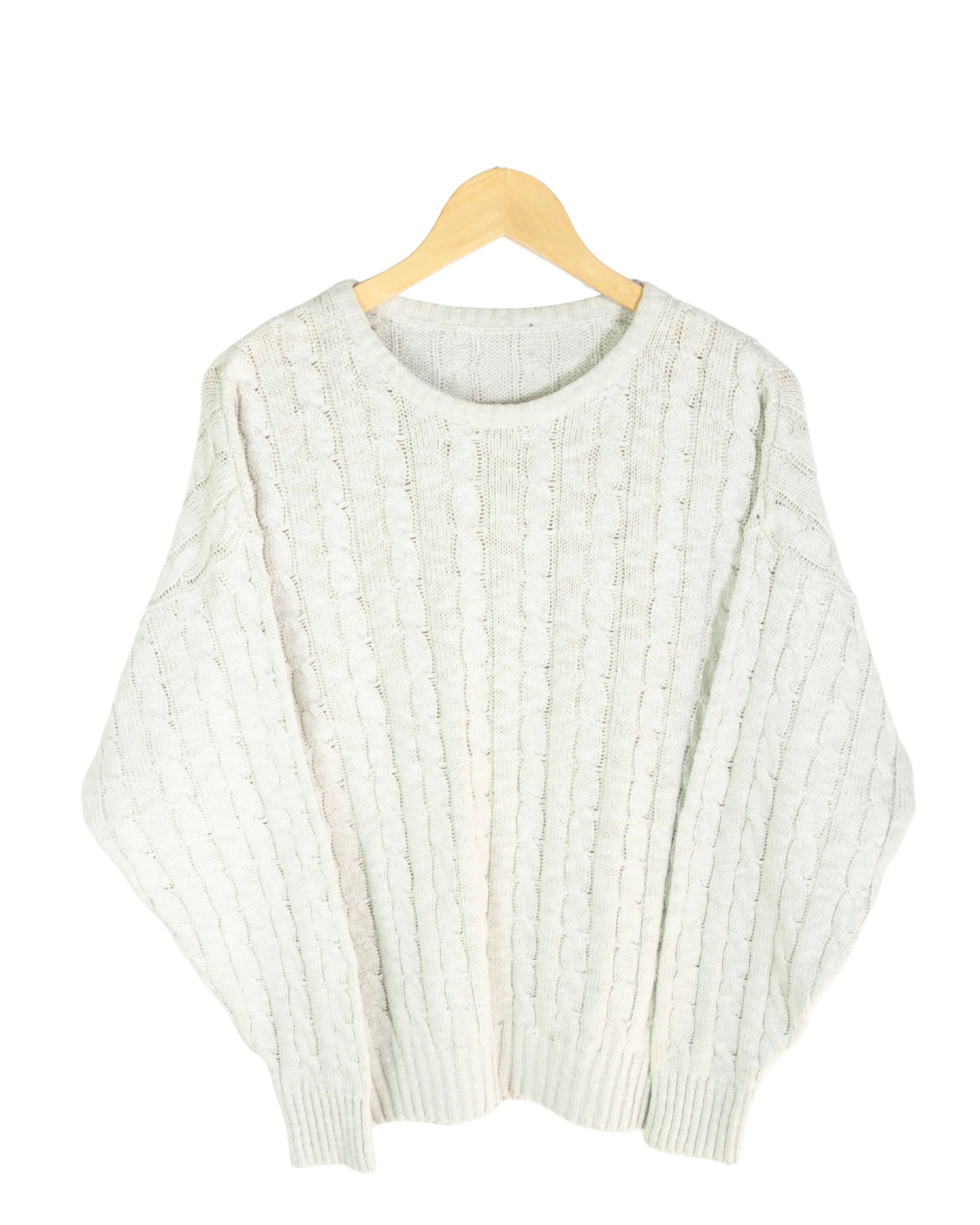 Jersey Punto Trenzado Crudo Vintage 90s — Talla M