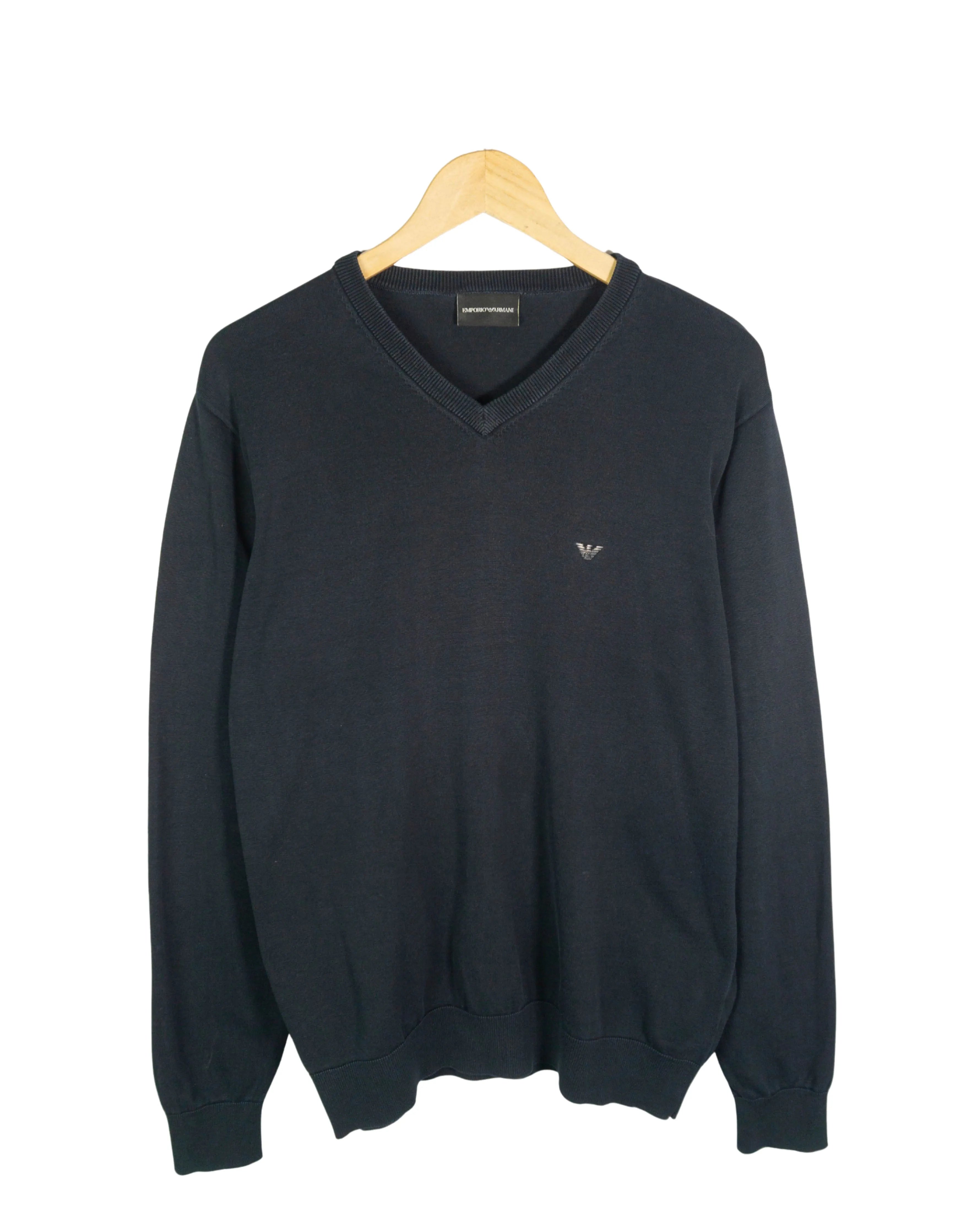 Jersey cuello pico Armani azul marino L