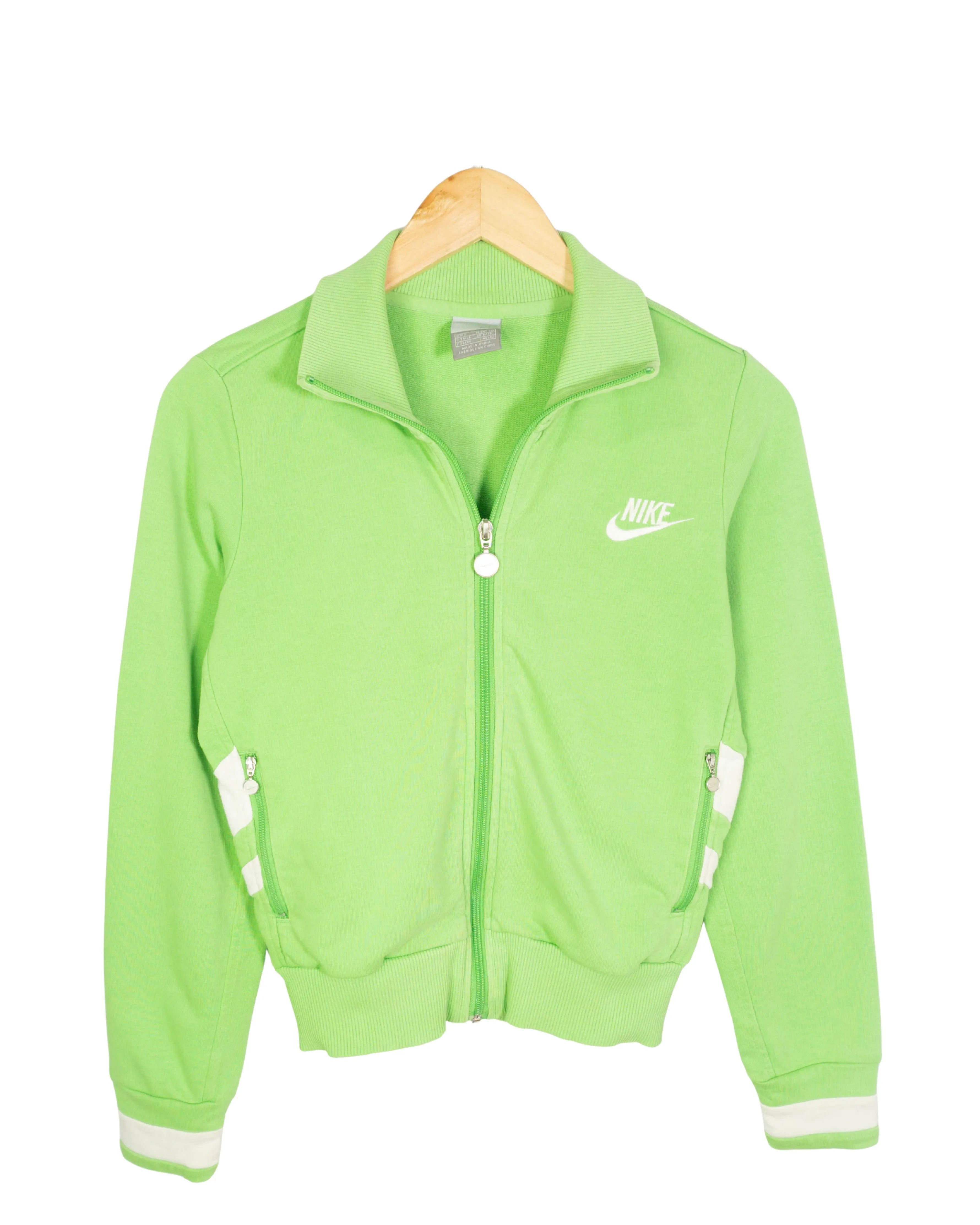Chaqueta Deportiva Nike Vintage 00s Verde Lima Mujer — Talla S