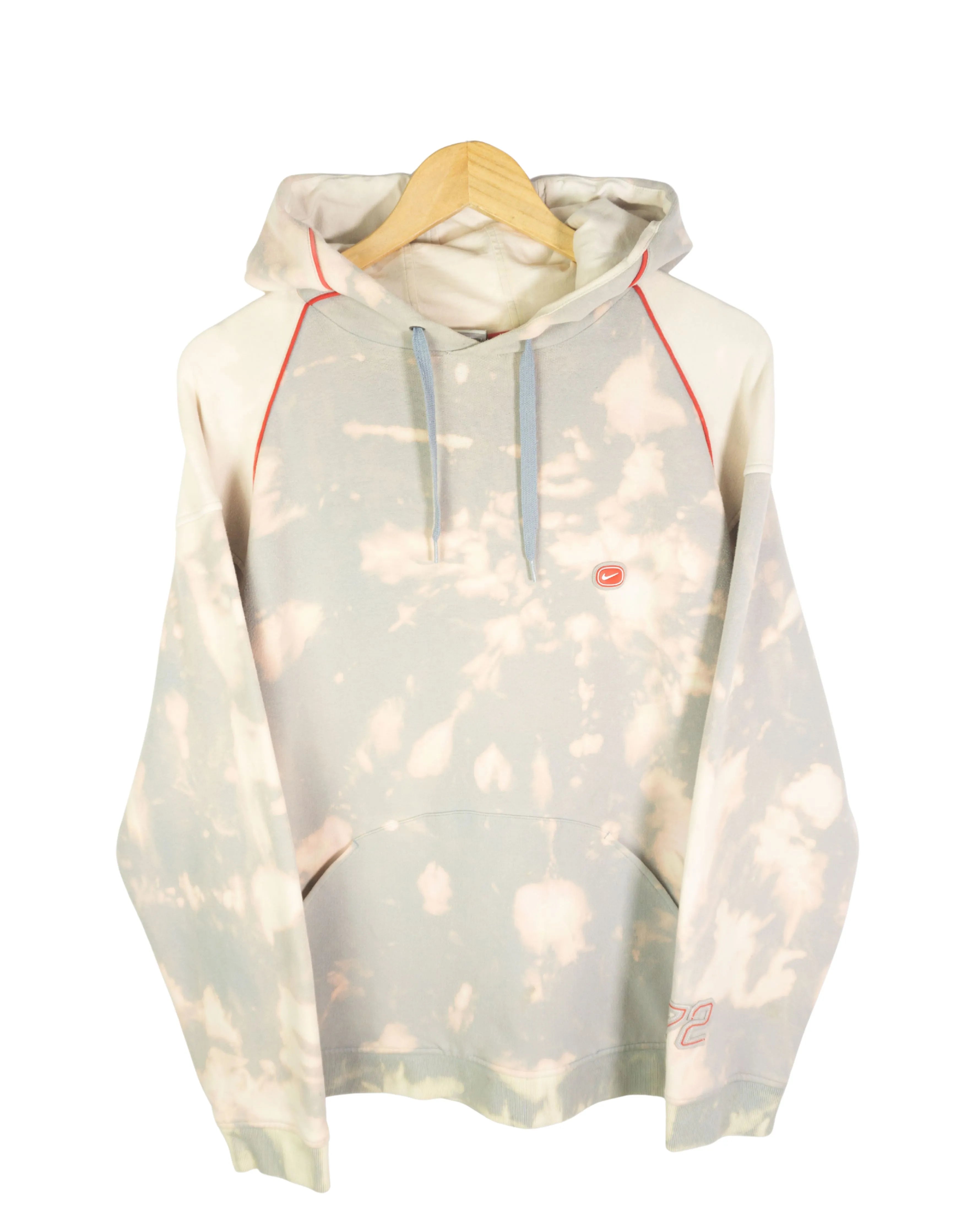 Sudadera hoodie Nike Cortez 72 Vintage 00s tie-dye gris y crema — Talla L
