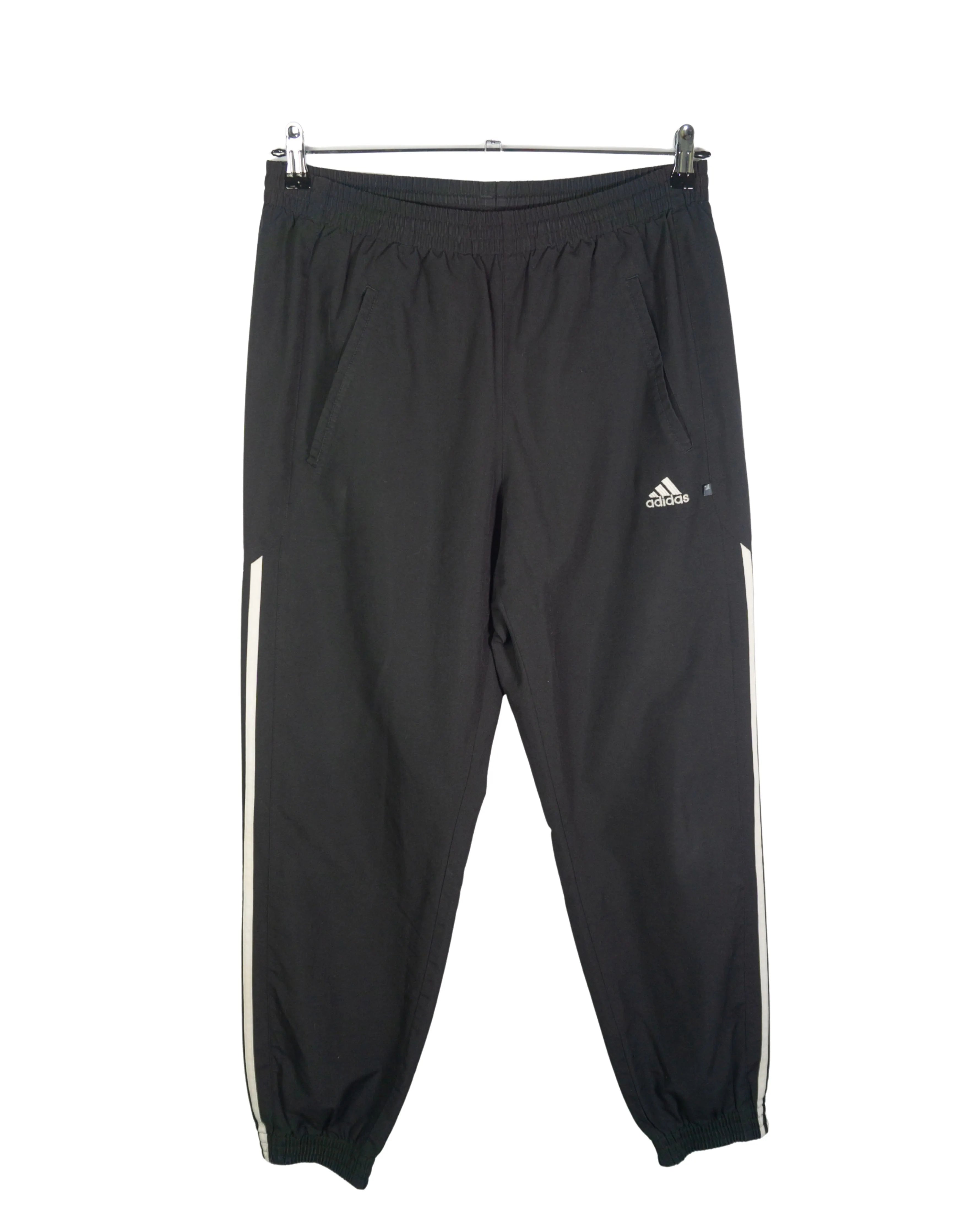 Pantalón Adidas Chándal Bandas Negro Vintage 00s — Talla L