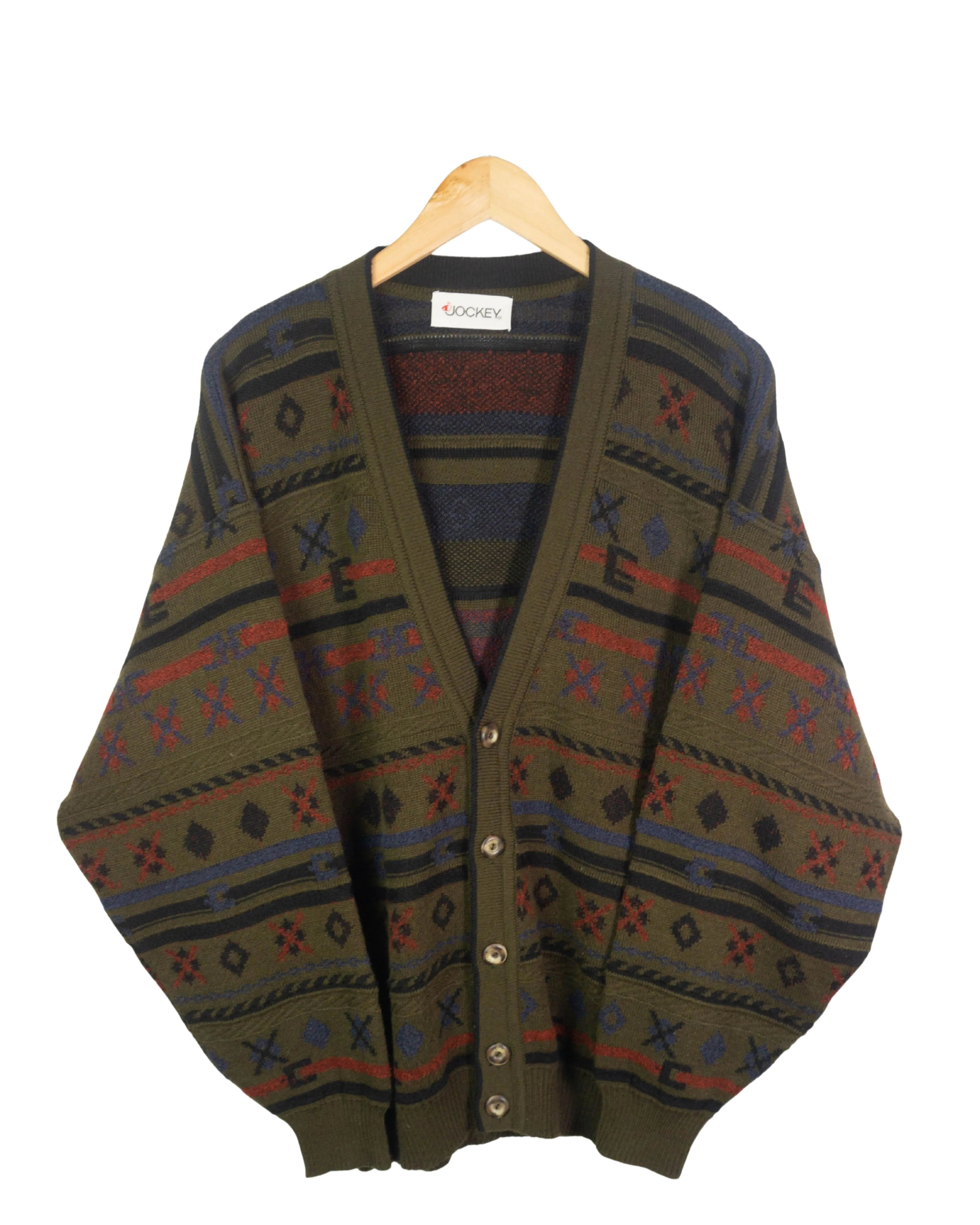 Cárdigan étnico vintage 90s L