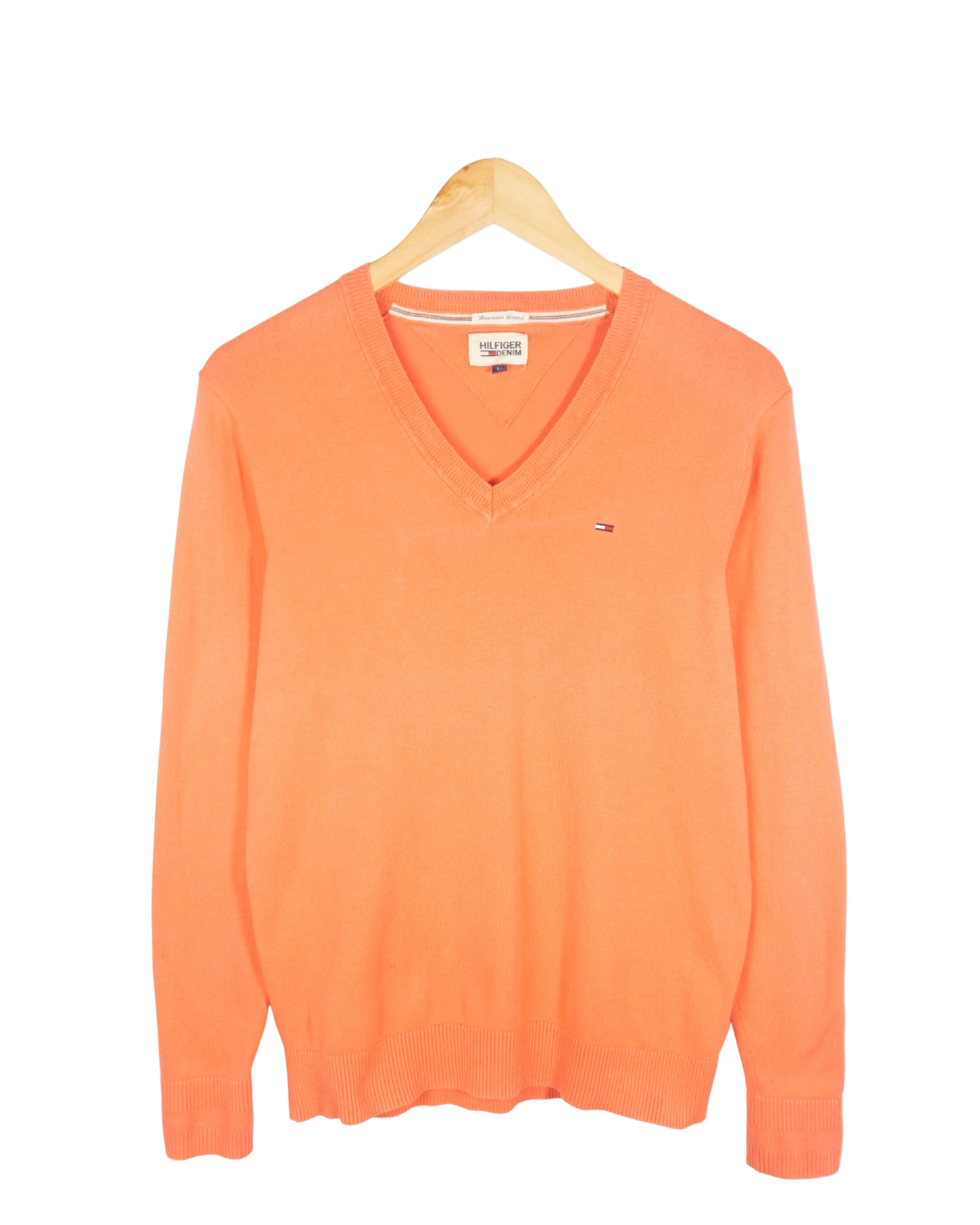 Jersey cuello pico mujer Tommy Hilfiger naranja M