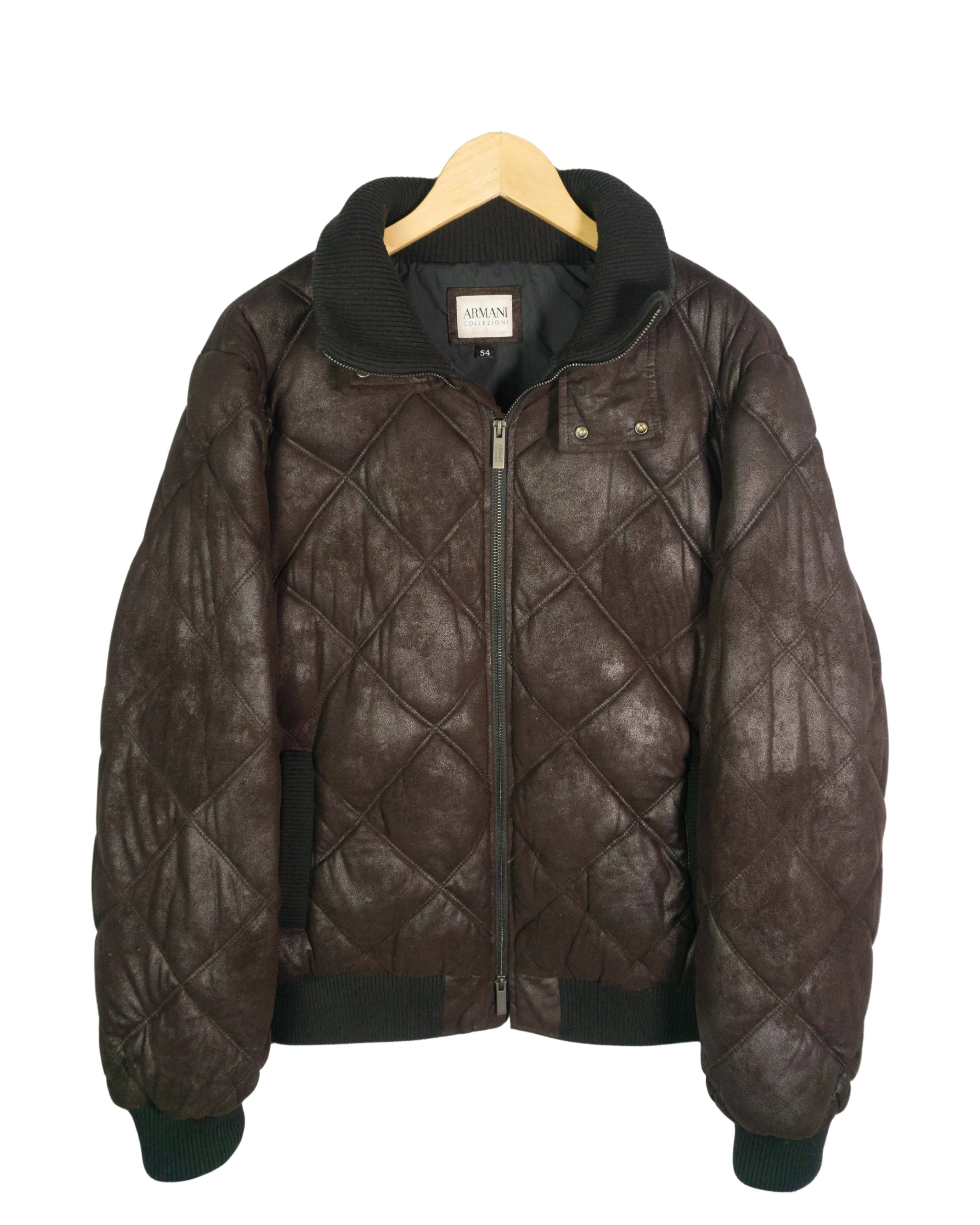 Bomber Armani Collezioni Vintage 90s Marrón — Talla 54