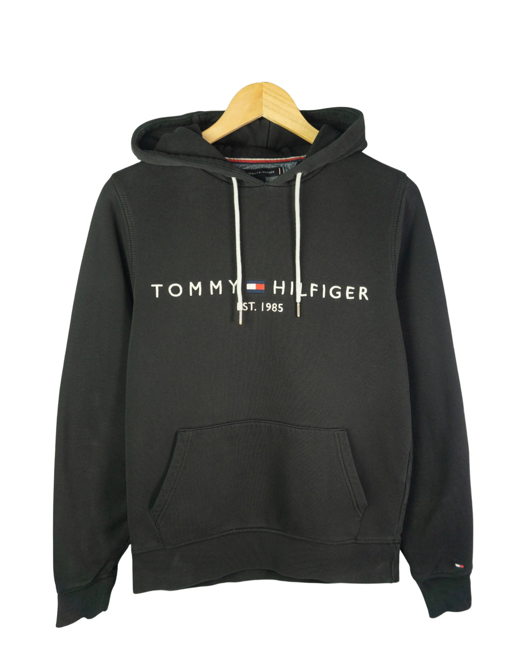 Sudadera Tommy Hilfiger Logo Bordado Negra — Talla S