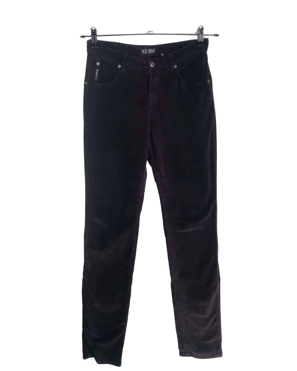 Pantalón Pana Armani Jeans Negro Vintage 00s Mujer — Talla 28