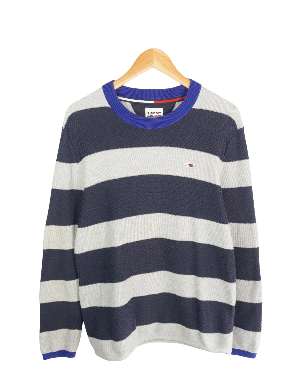 Jersey de rayas Tommy Jeans gris/azul marino M
