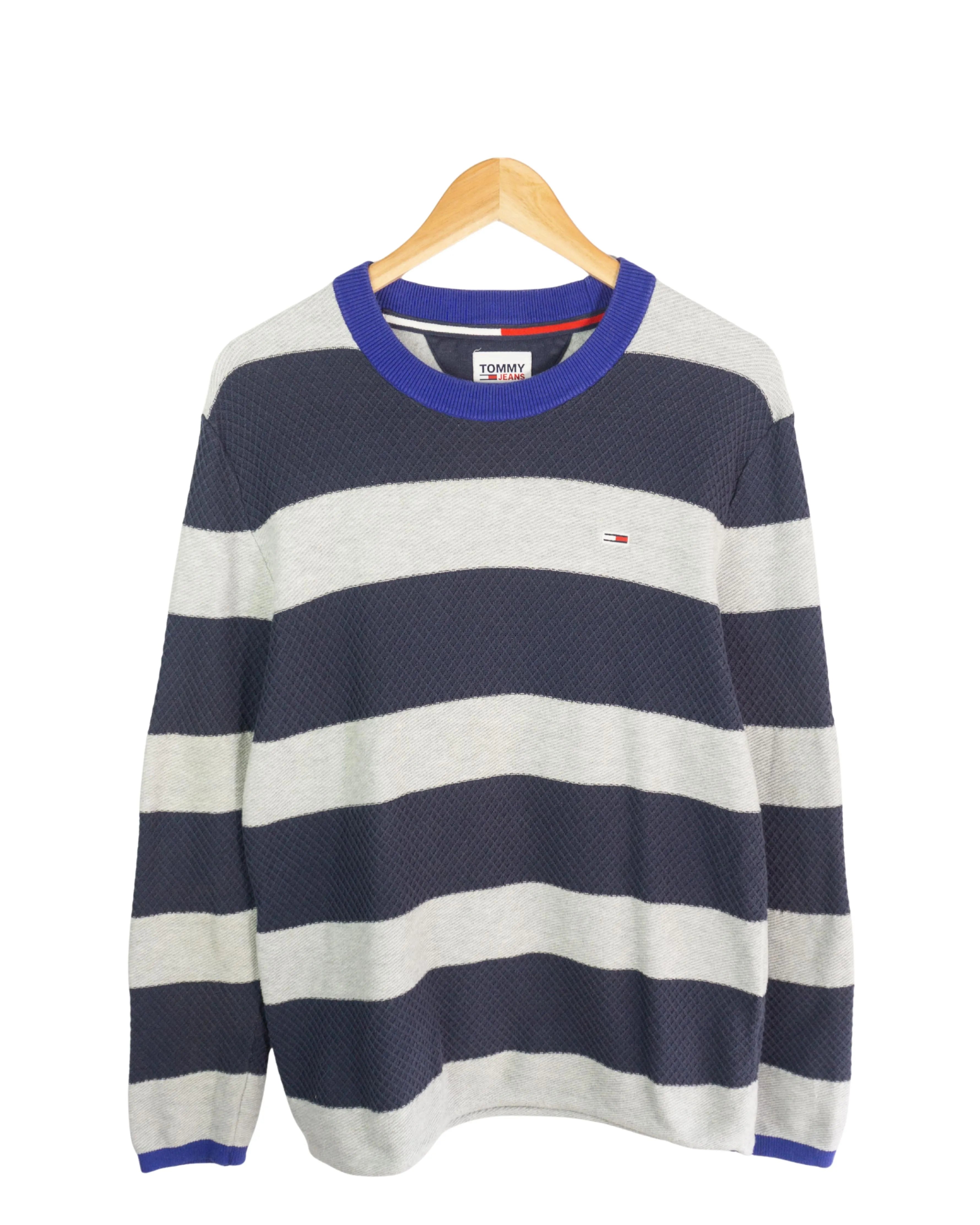 Jersey de rayas Tommy Jeans gris/azul marino M