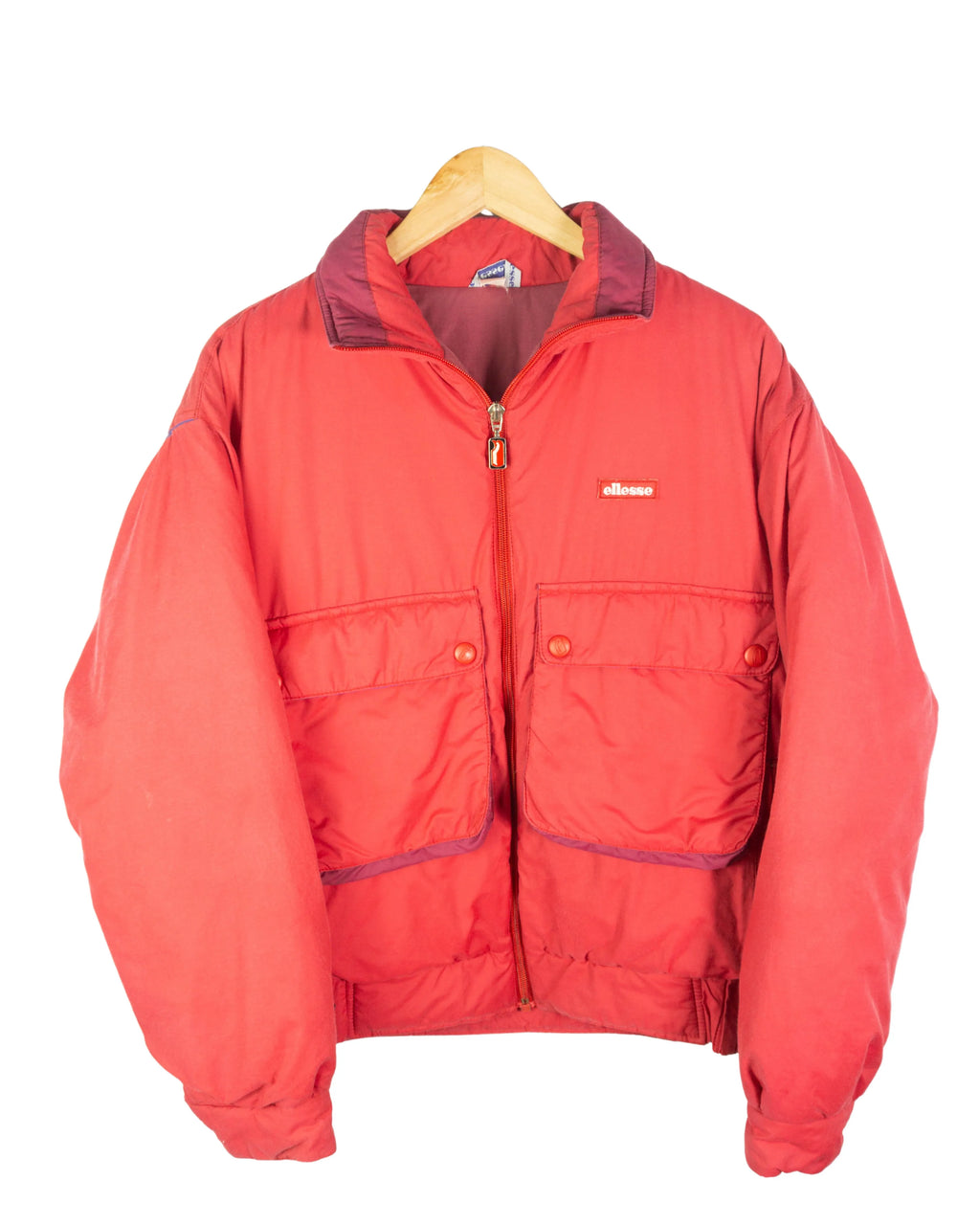 Abrigo acolchado Ellesse vintage 90s rojo S
