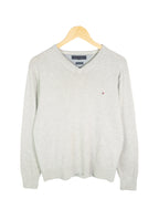 Jersey cuello pico Tommy Hilfiger gris M