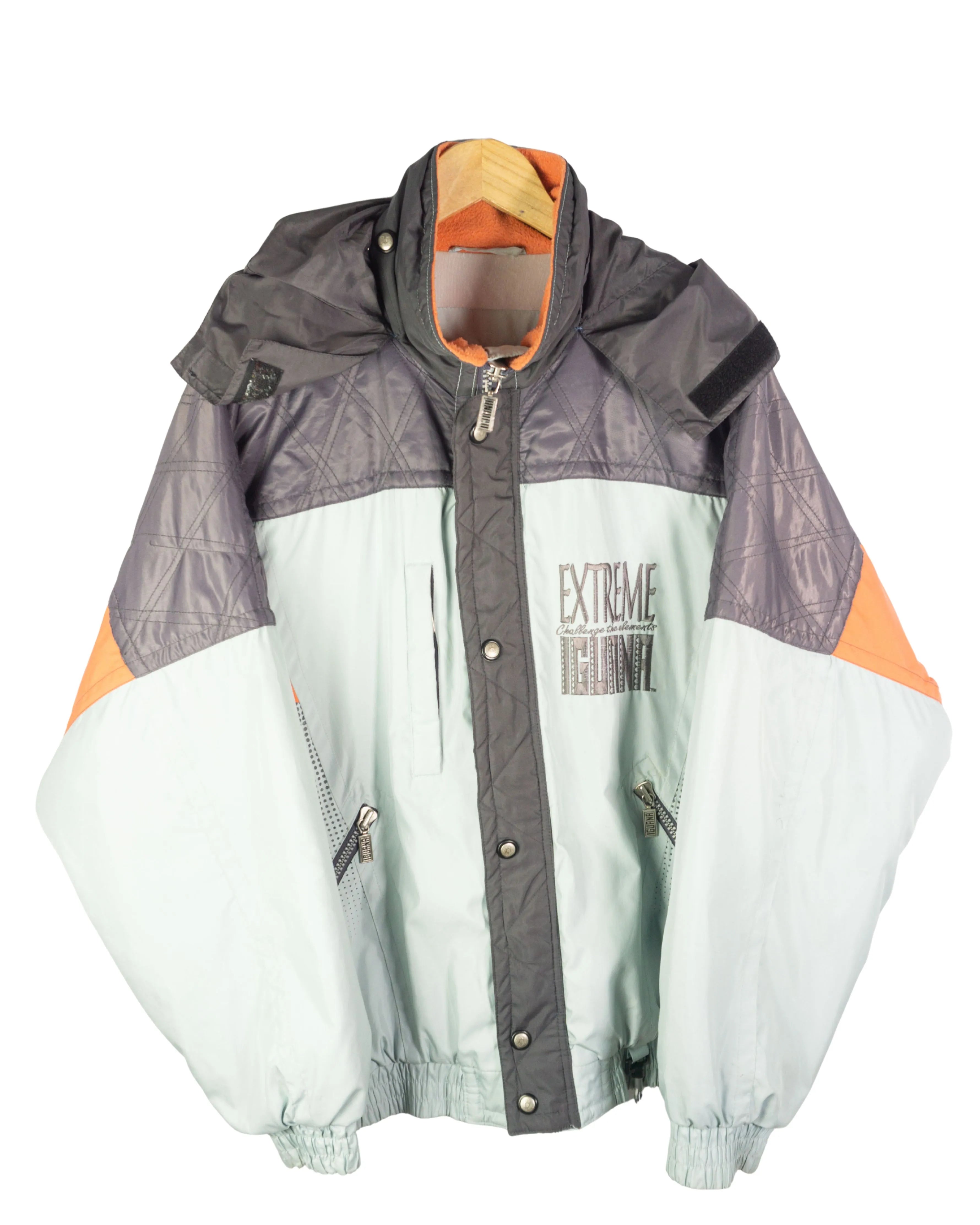 Abrigo acolchado Iguana Extreme vintage 90s gris L
