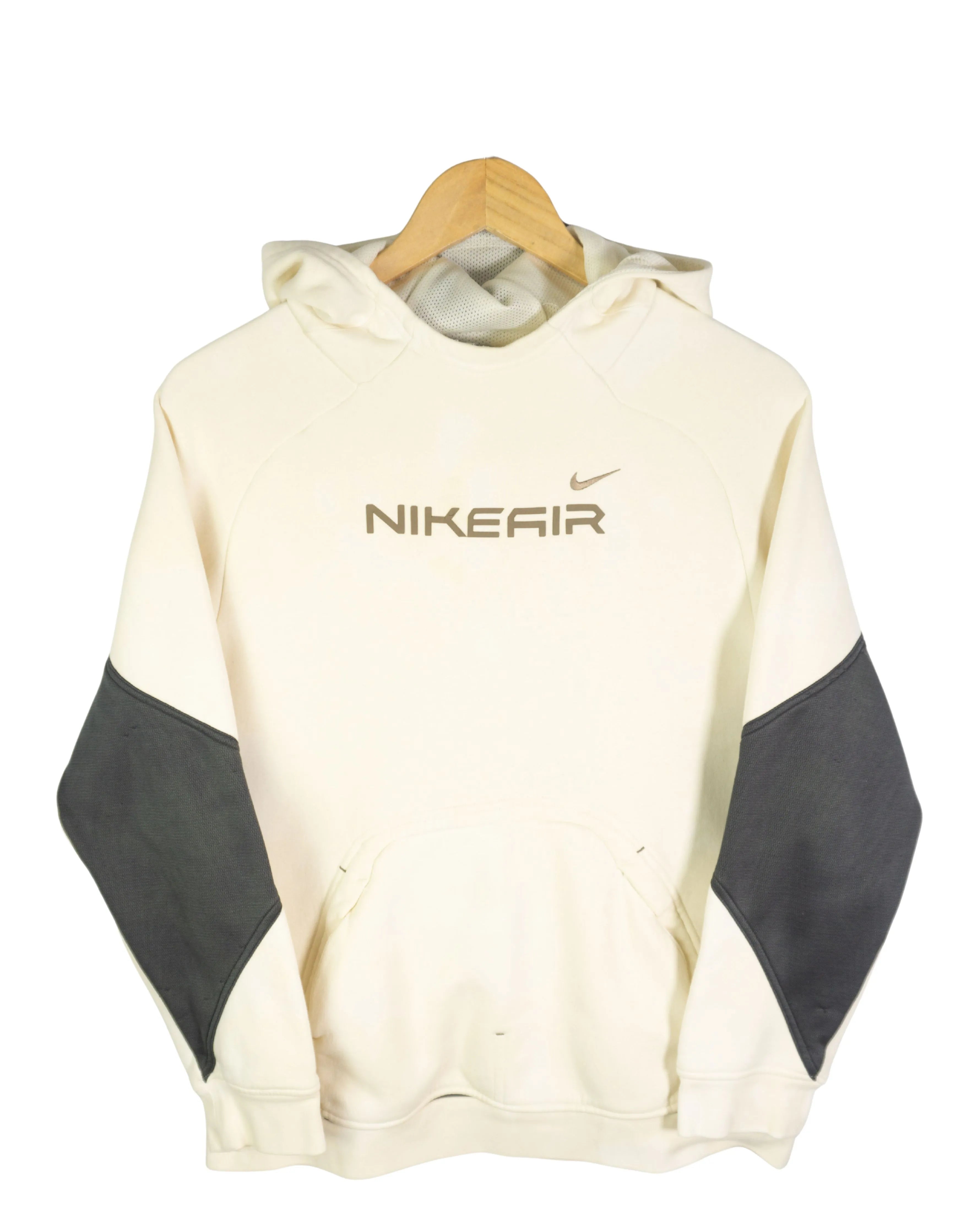 Sudadera hoodie Nike Air Vintage 00s tie-dye crema y gris — Talla S