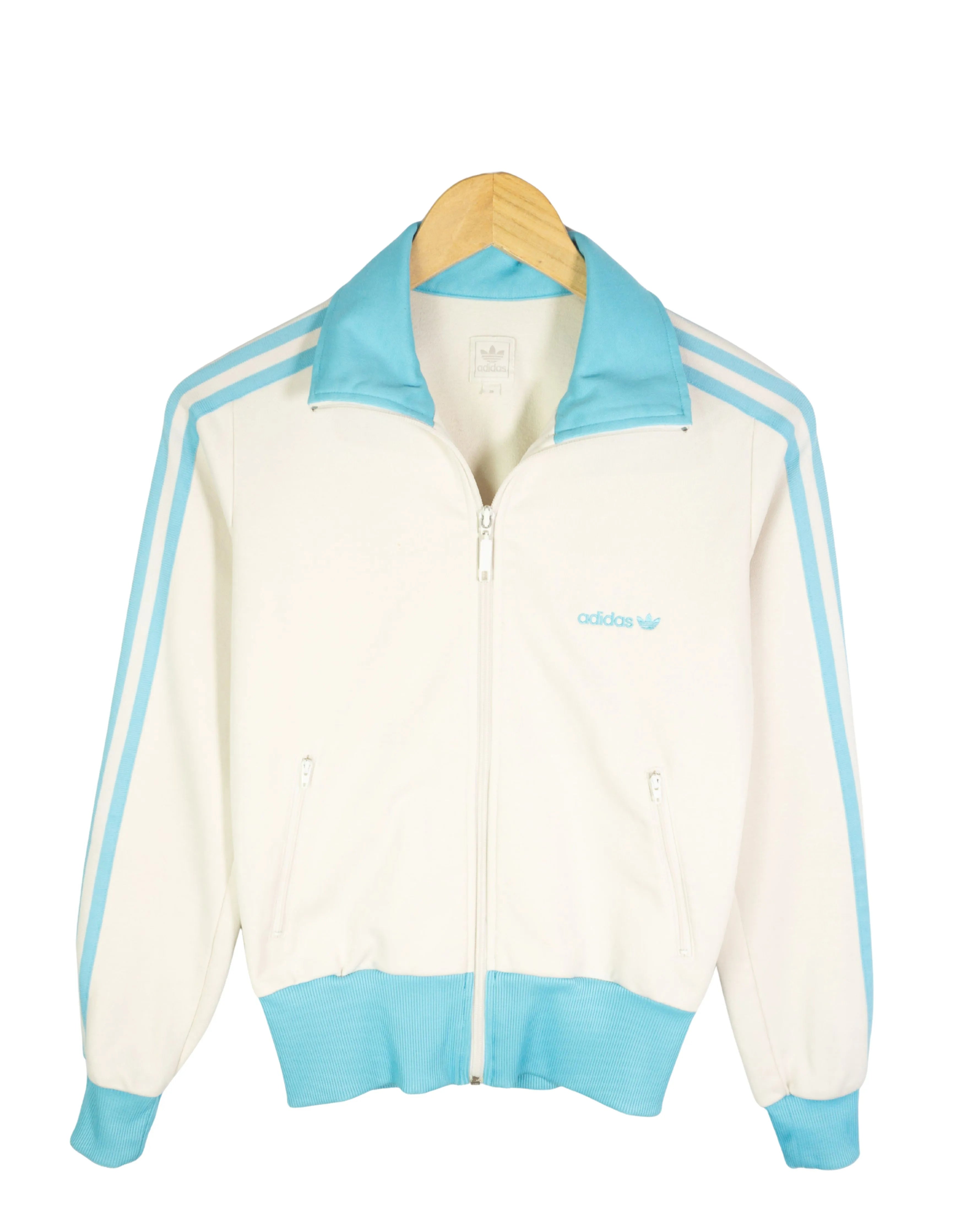 Chaqueta deportiva mujer Adidas vintage 00s azul claro/blanco S