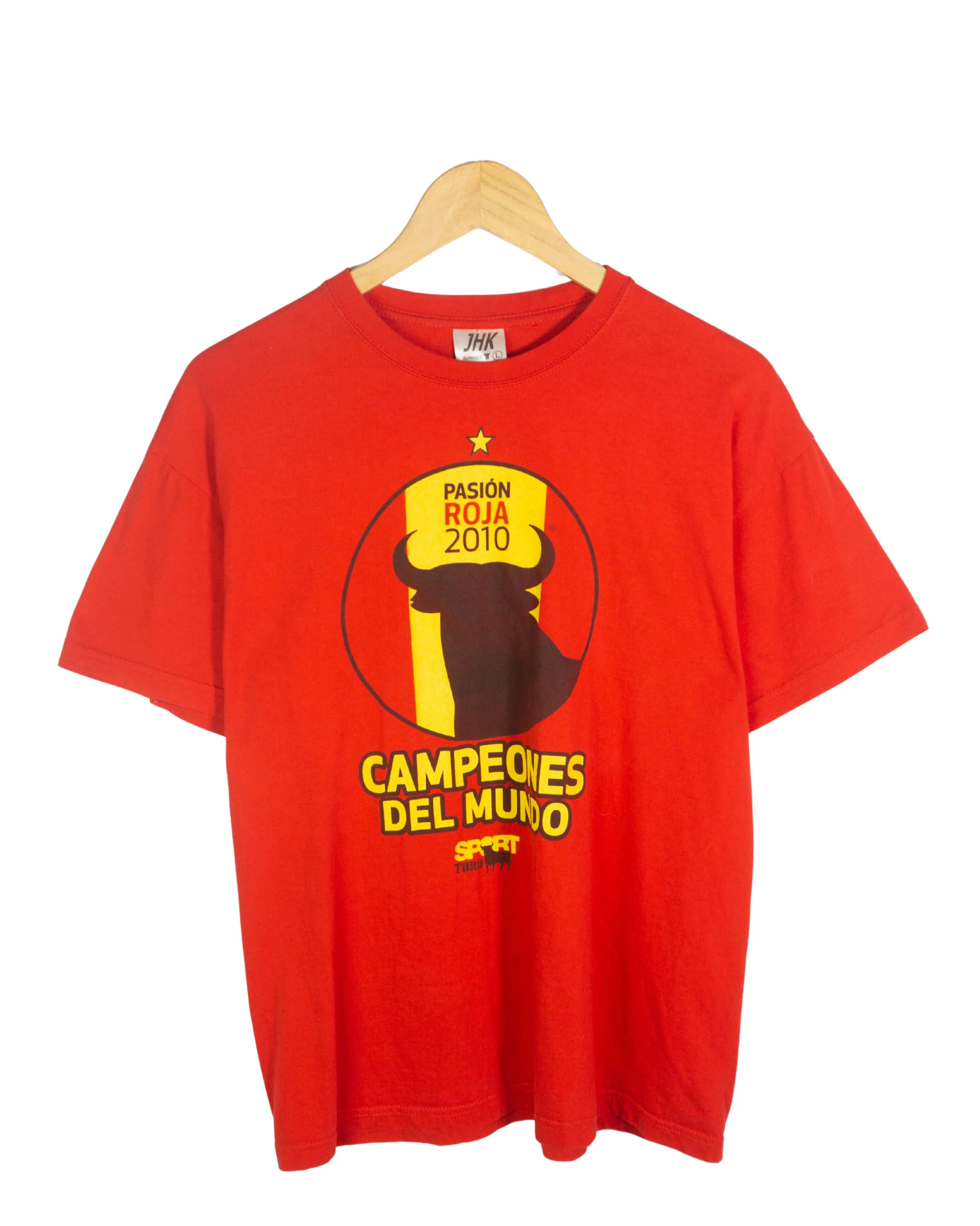 Camiseta España Campeones del Mundo 2010 Roja — Talla L