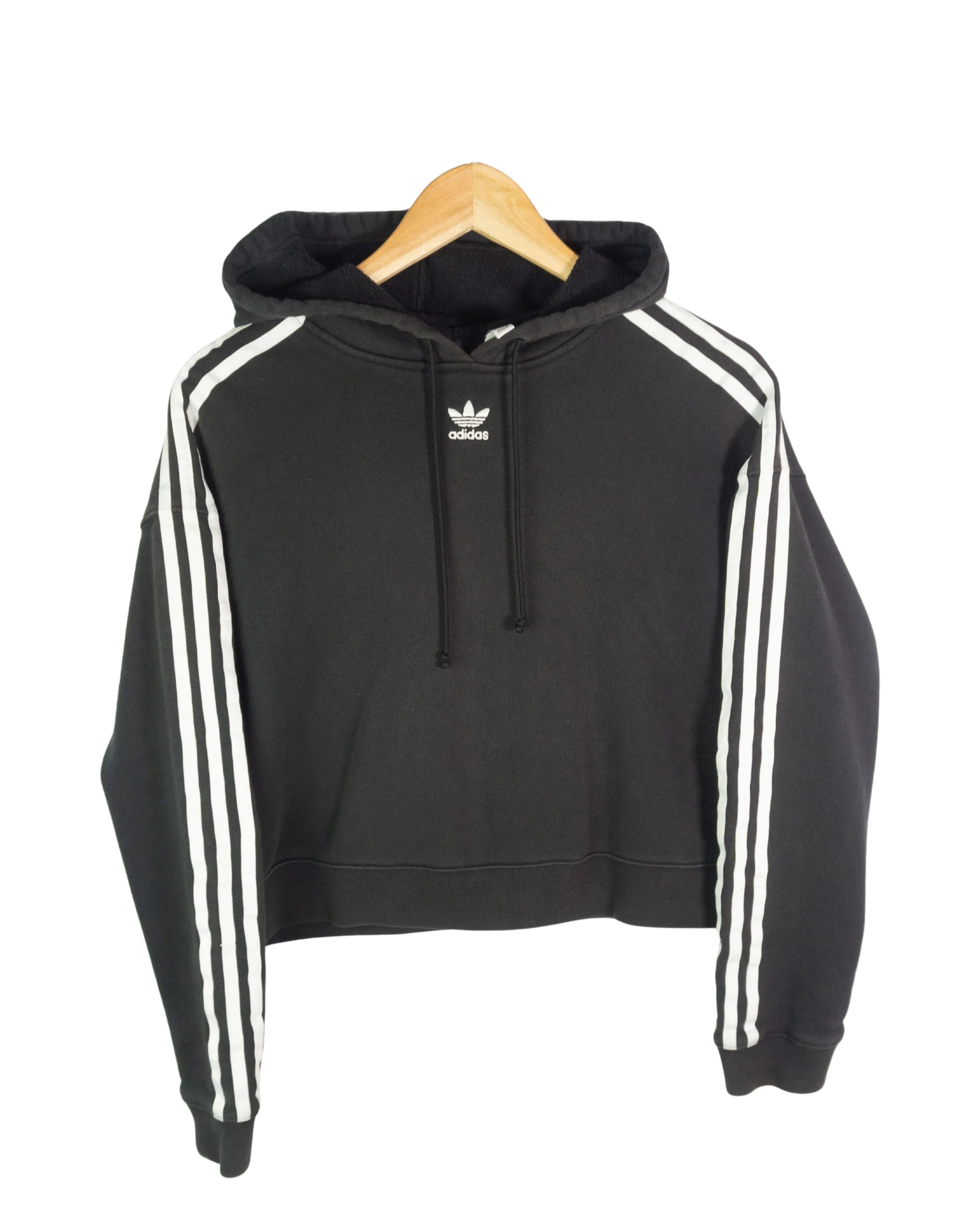 Sudadera crop Adidas negro/blanco XS