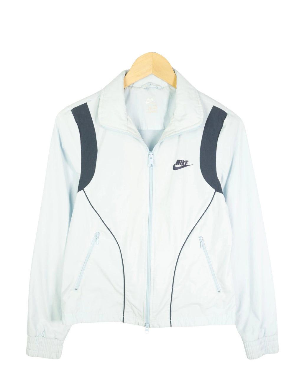 Windbreaker Nike Blanco Negro Vintage 00s Mujer — Talla S