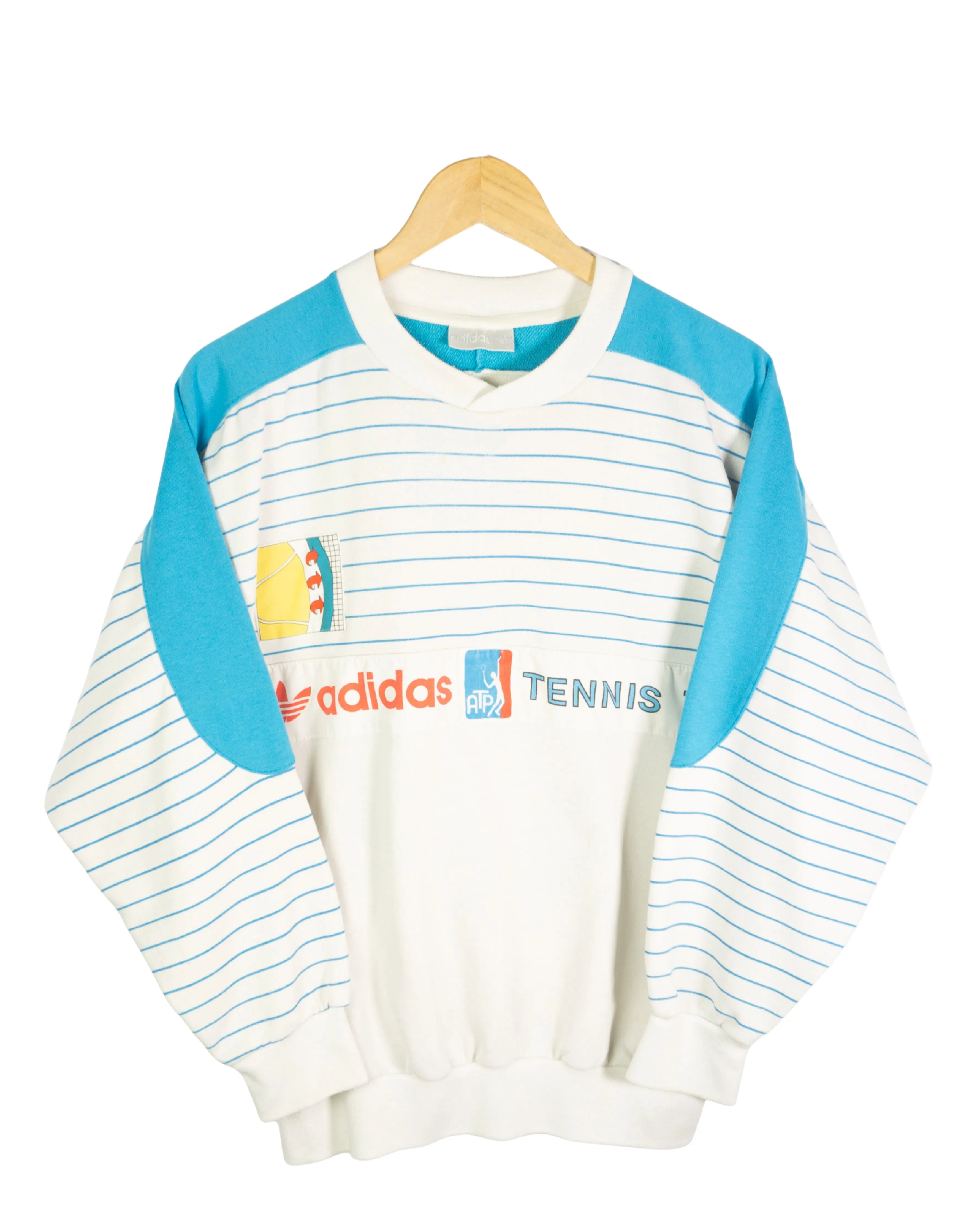 Sudadera Adidas Tennis ATP Rayada Vintage 90s — Talla M
