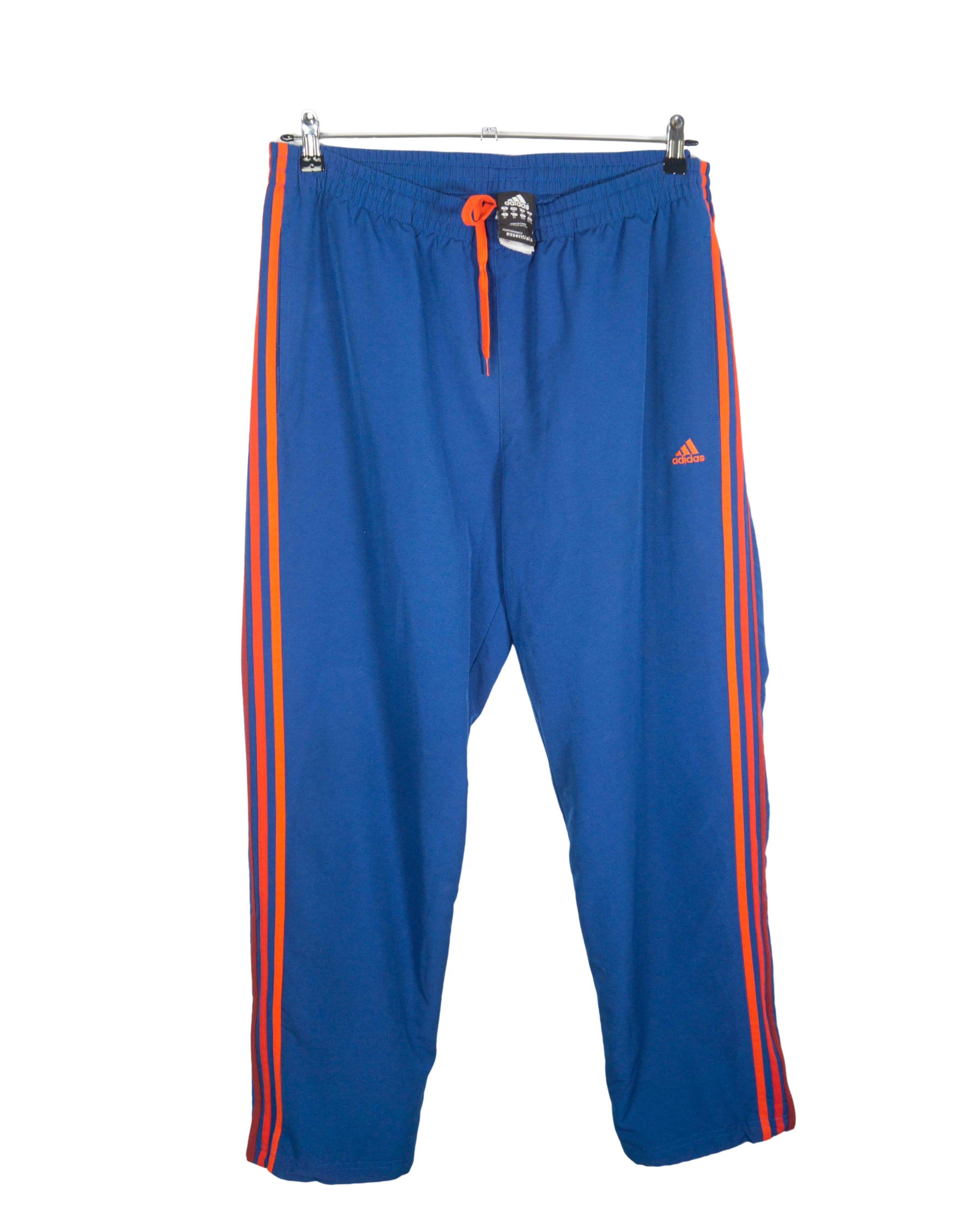Pantalón Adidas Chándal Azul Naranja Bandas — Talla XL