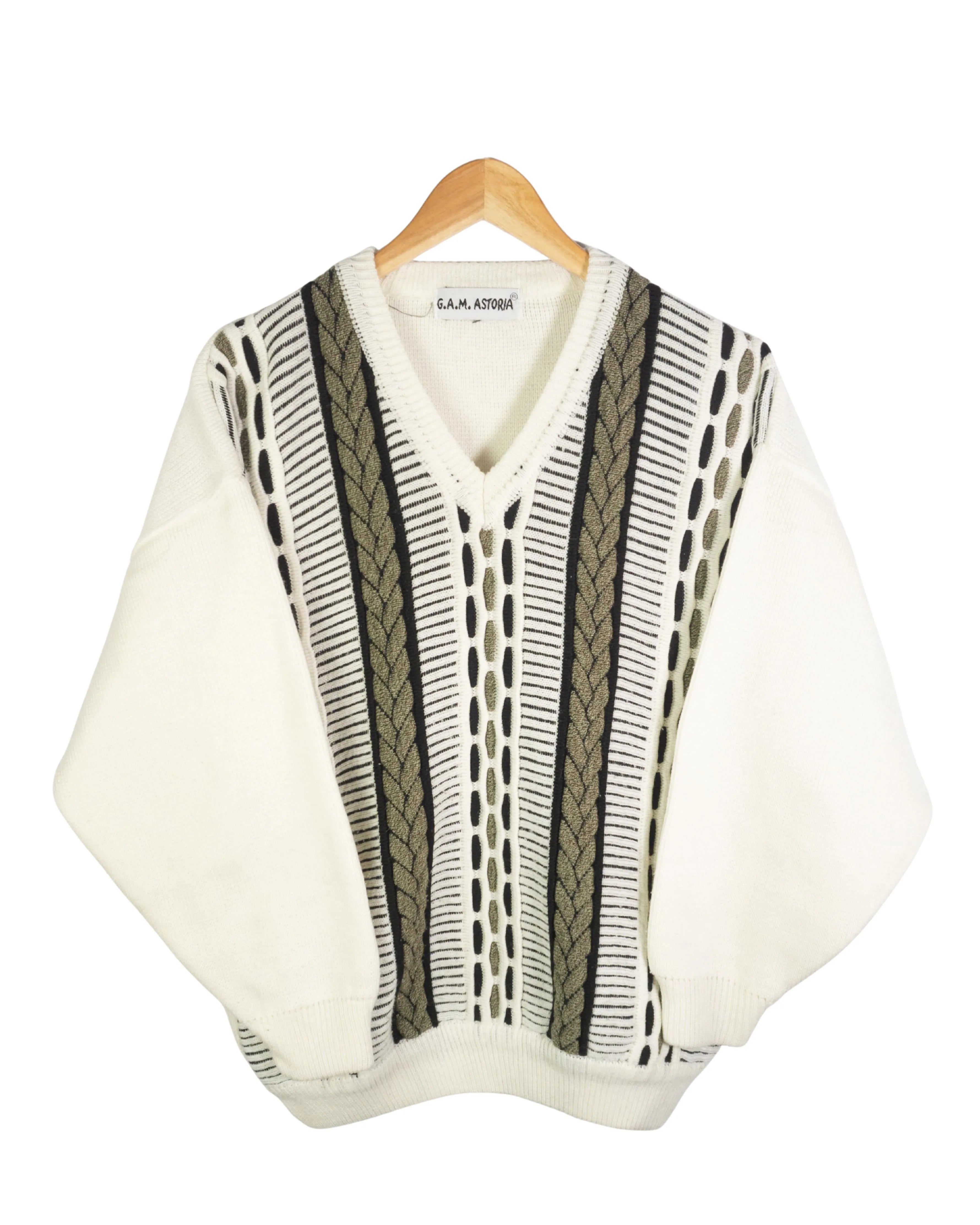 Jersey estampado vintage 90s beige M