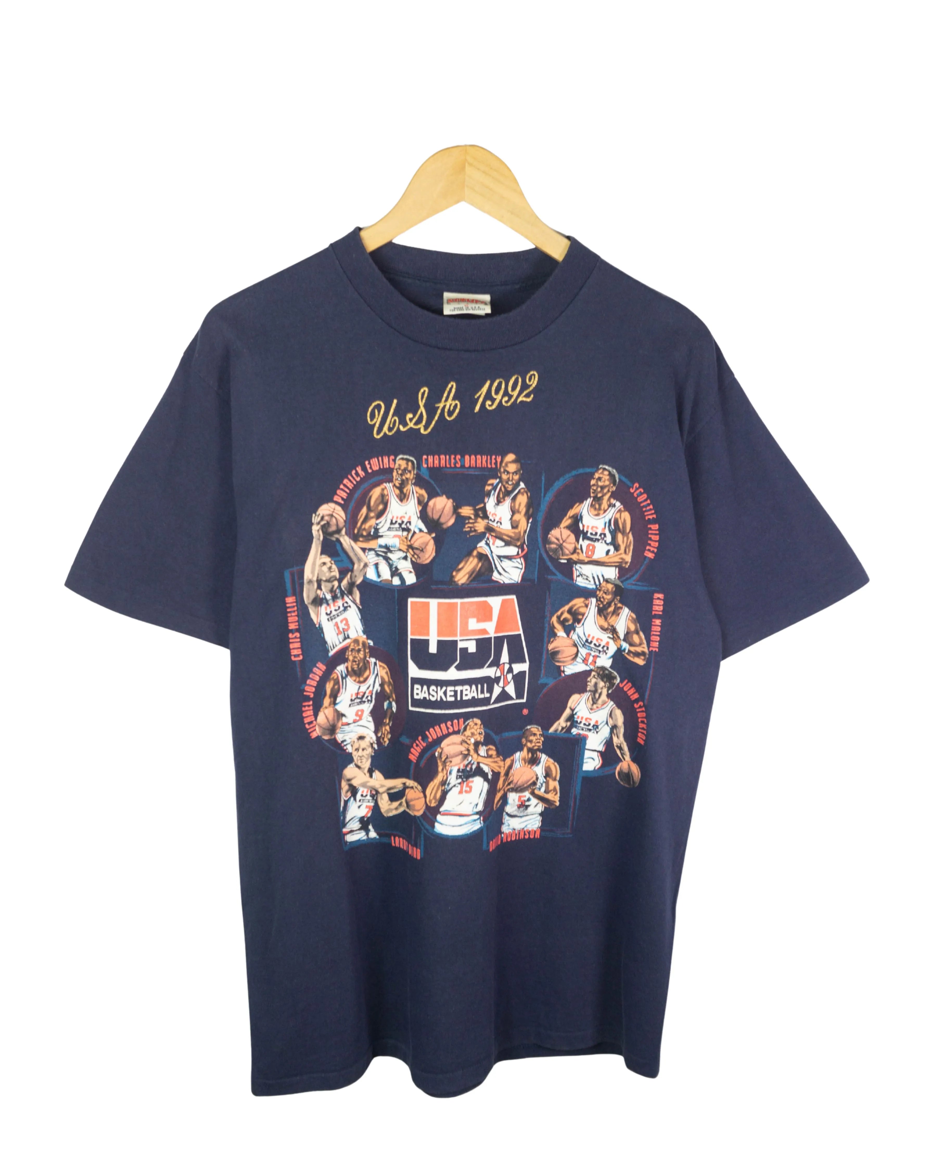 Camiseta Dream Team USA 1992 Azul Vintage 90s — Talla XL