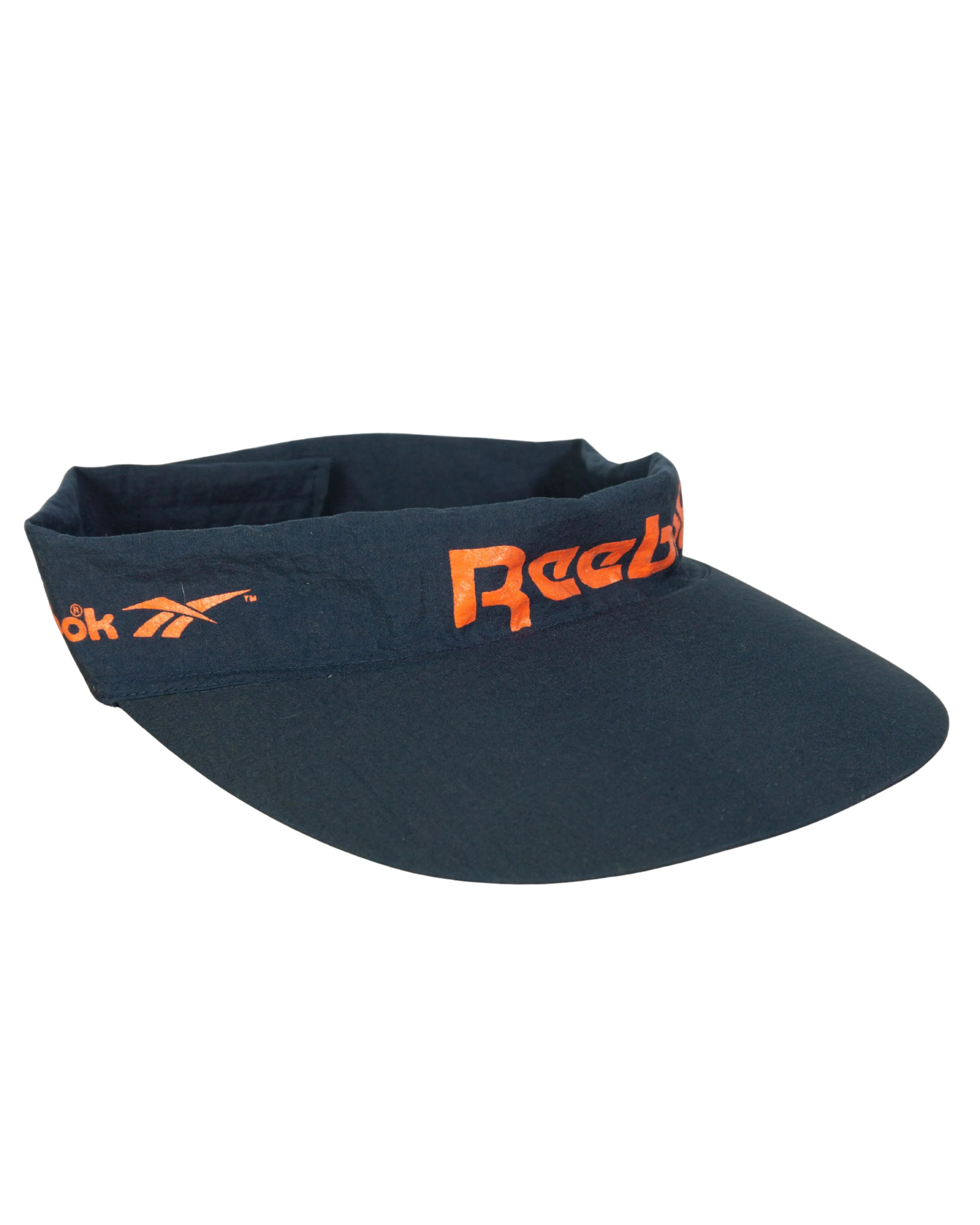 Visera Reebok Azul Marino y Naranja Vintage 90s — Talla M