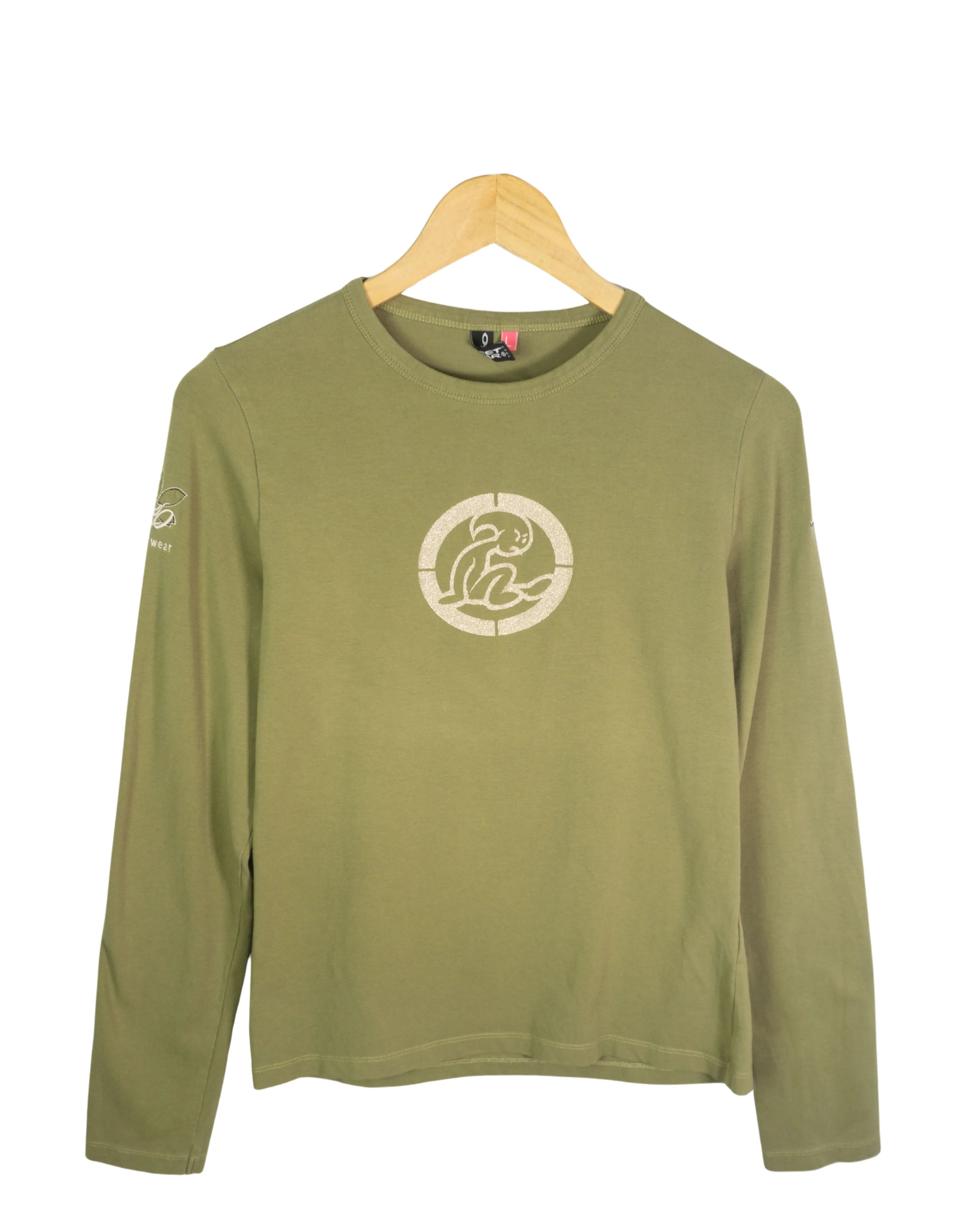 Camiseta Manga Larga El Niño Verde Vintage 00s Mujer — Talla L