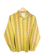 Camisa Amarilla Geométrica Vintage 80s Estampado — Talla S