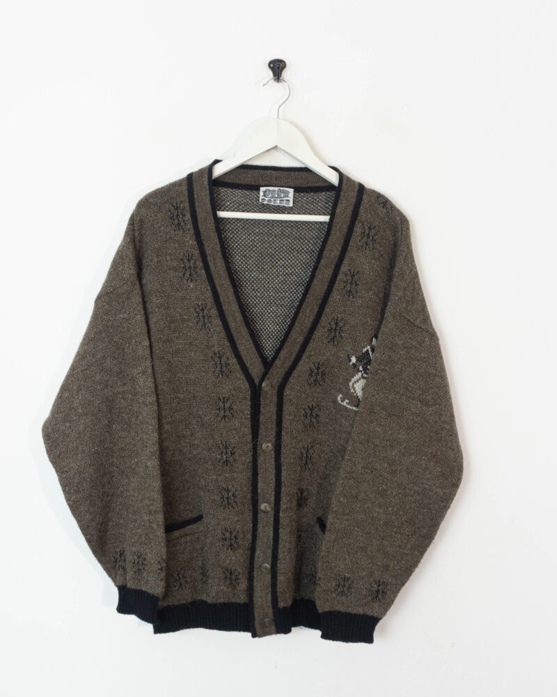 Vintage 90s brown cardigan L - Imagen 2