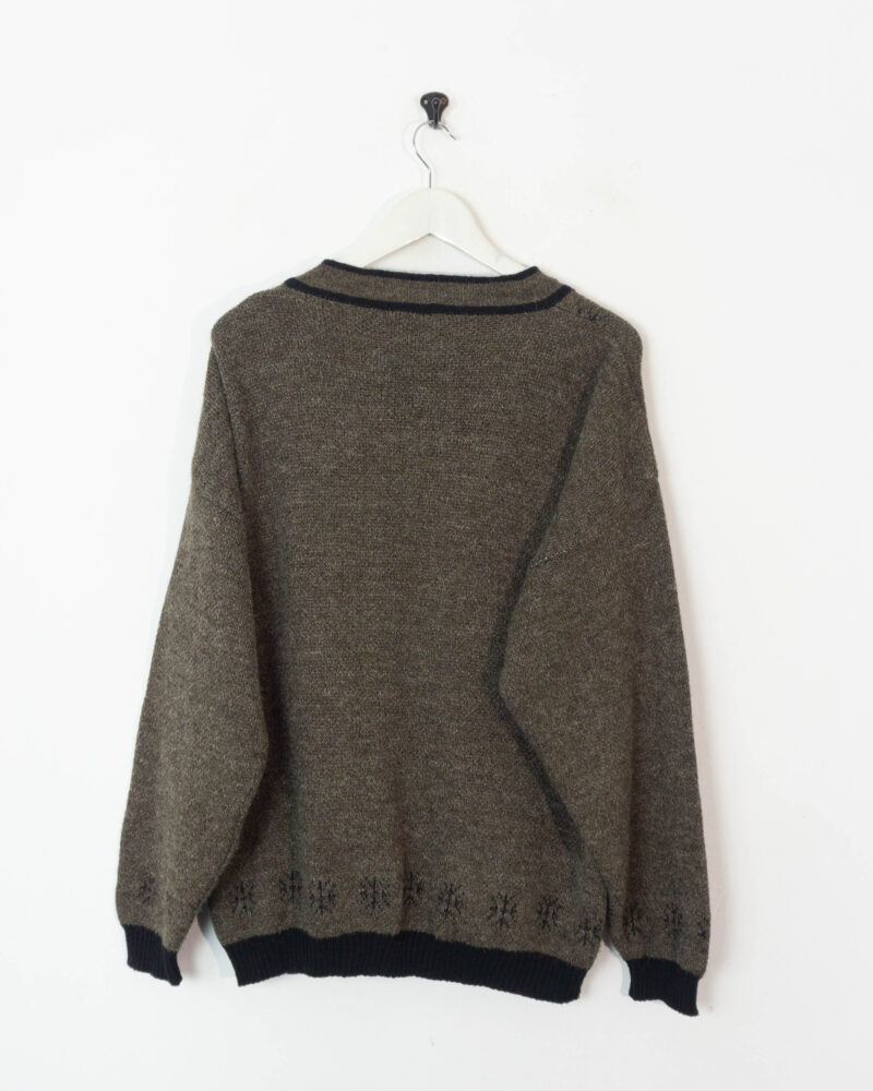 Vintage 90s brown cardigan L - Imagen 3