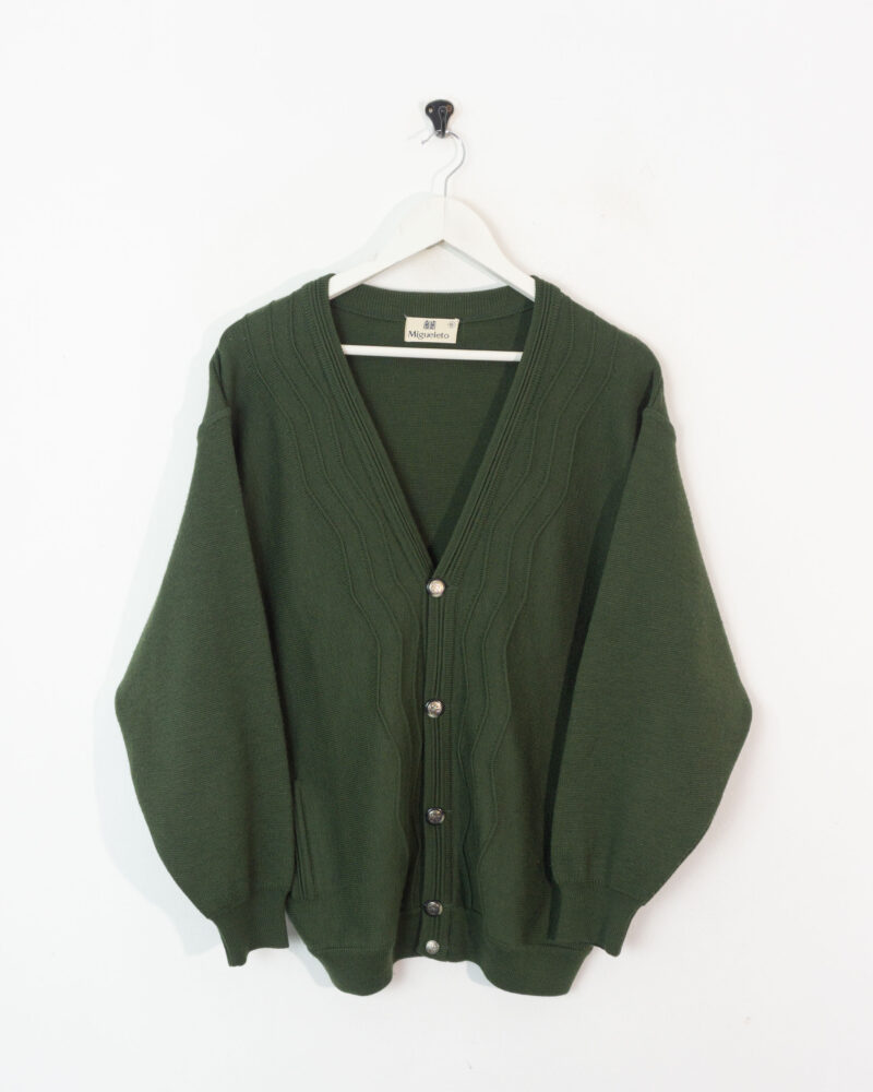 Vintage 90s green cardigan L - Imagen 2