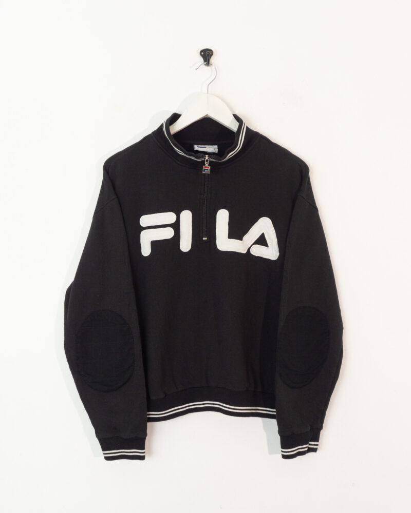 Fila woman black 1/4 zip sweatshirt L - Imagen 2