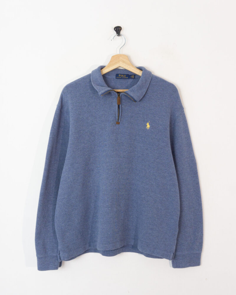 Ralph Lauren 1/4 zip blue sweatshirt M - Imagen 2