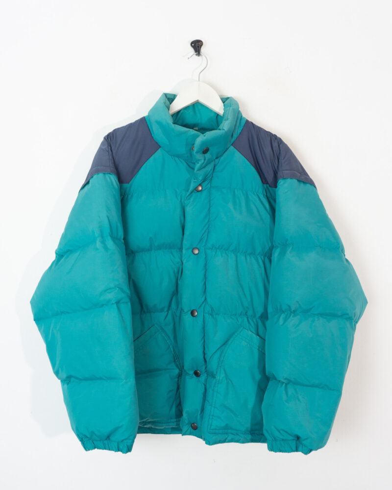 Vintage 90s green puffer coat L - Imagen 2