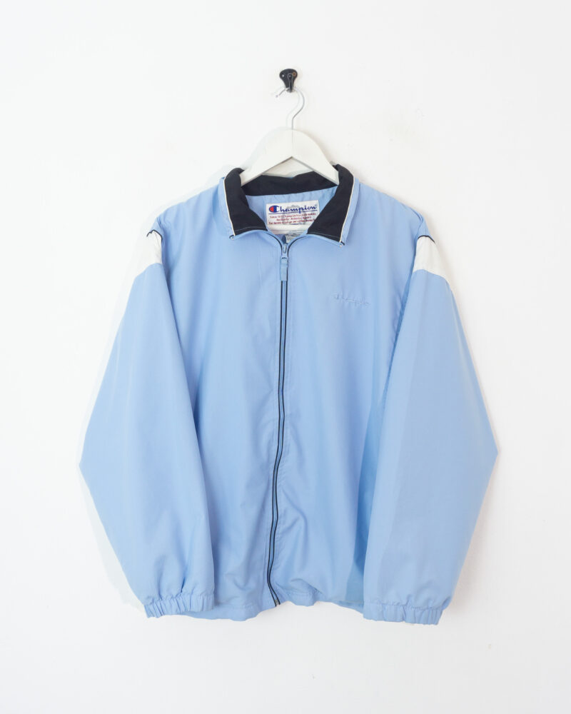 Champion vintage 00s blue/white track jacket XL - Imagen 2