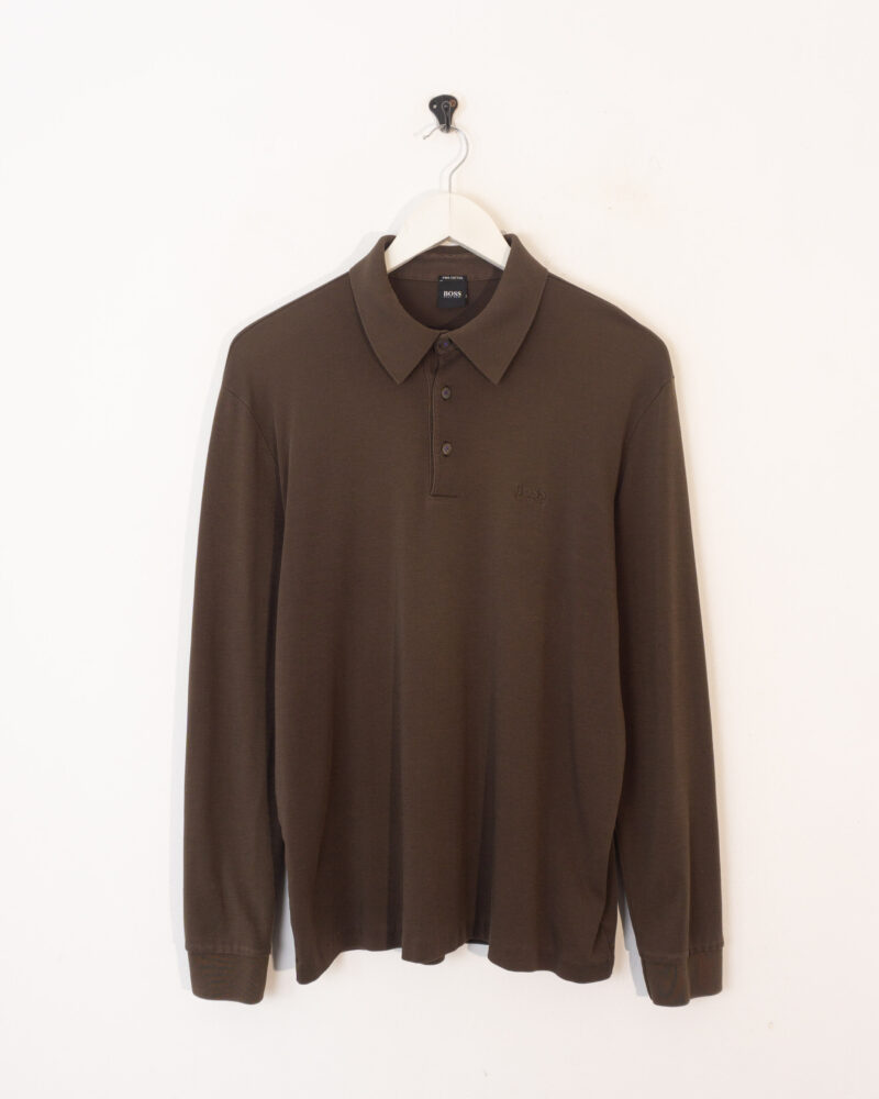 Hugo Boss brown l/s polo L - Imagen 2