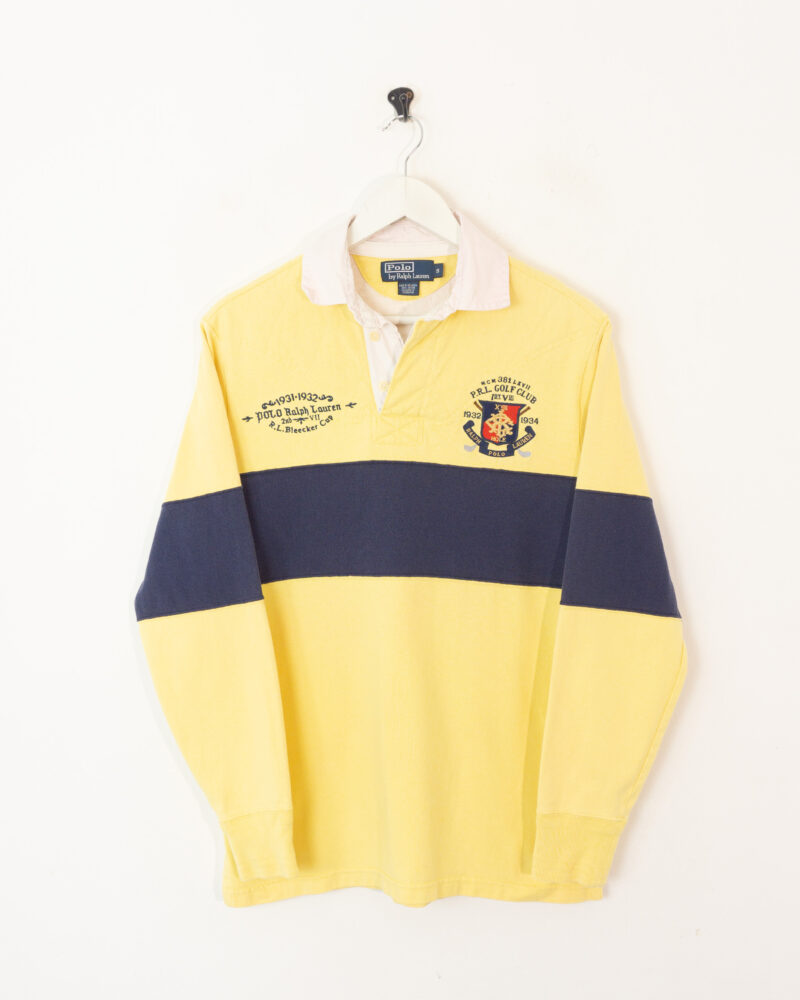 Ralph Lauren yellow/navy polo S - Imagen 2