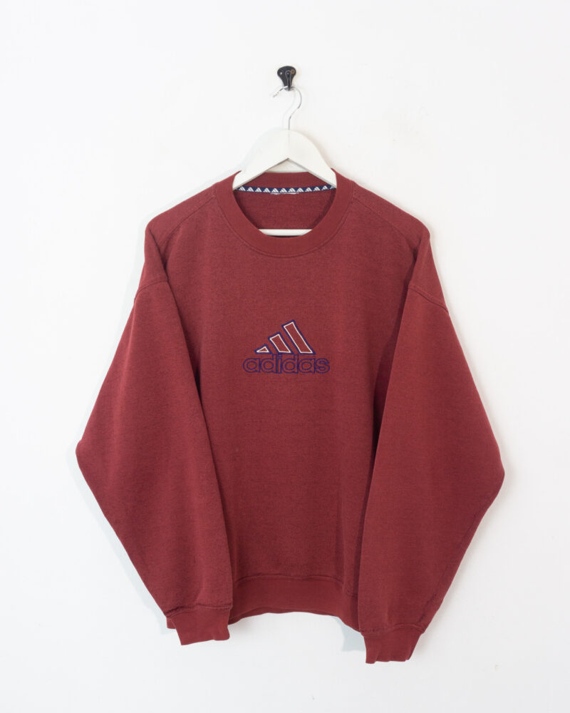 Adidas vintage 90s burgundy sweatshirt M - Imagen 2