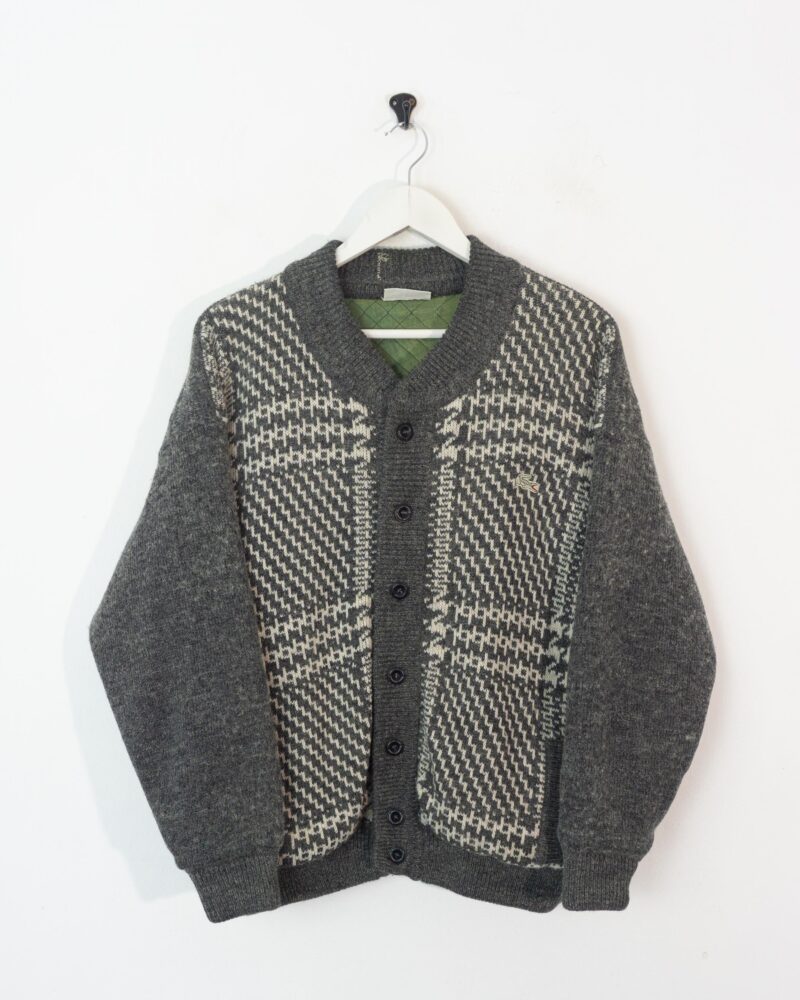 Lacoste vintage 90s grey knit jacket M - Imagen 2