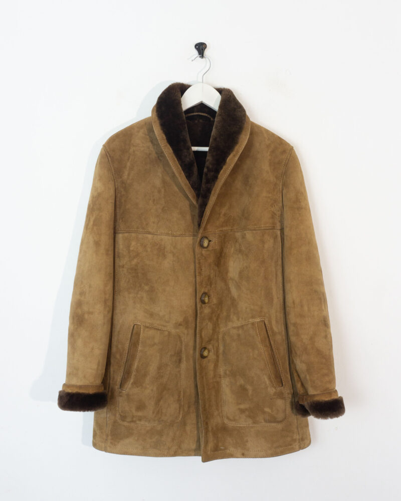 Vintage suede sand coat L - Imagen 2