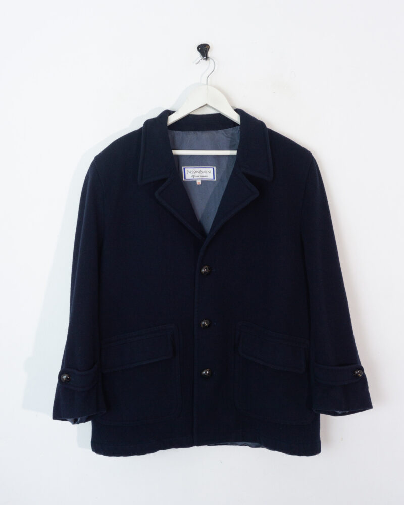 Yves Saint Laurent vintage 90s navy wool jacket 56 - Imagen 2