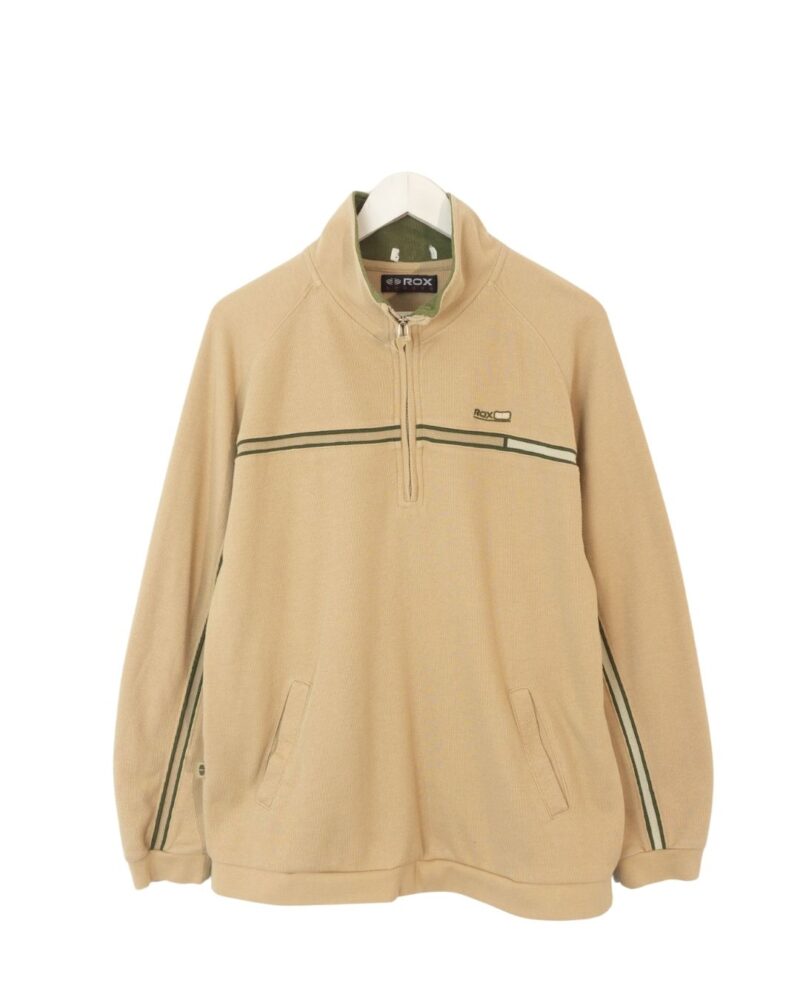 Rox vintage 00s beige 1/4 zip sweatshirt L