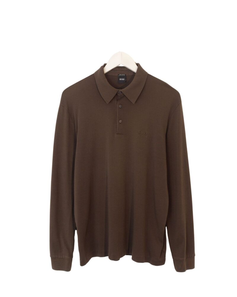 Hugo Boss brown l/s polo L