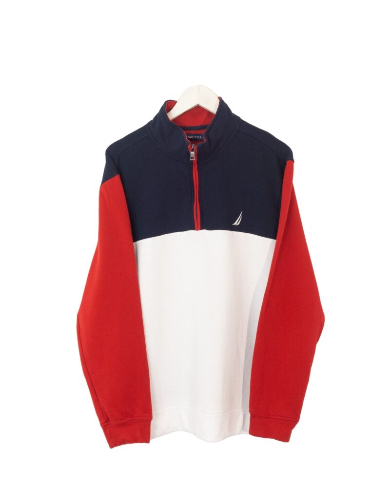 Nautica navy/red/white 1/4 zip sweatshirt XL