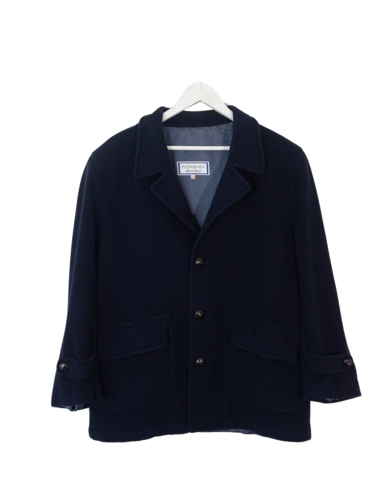 Yves Saint Laurent vintage 90s navy wool jacket 56