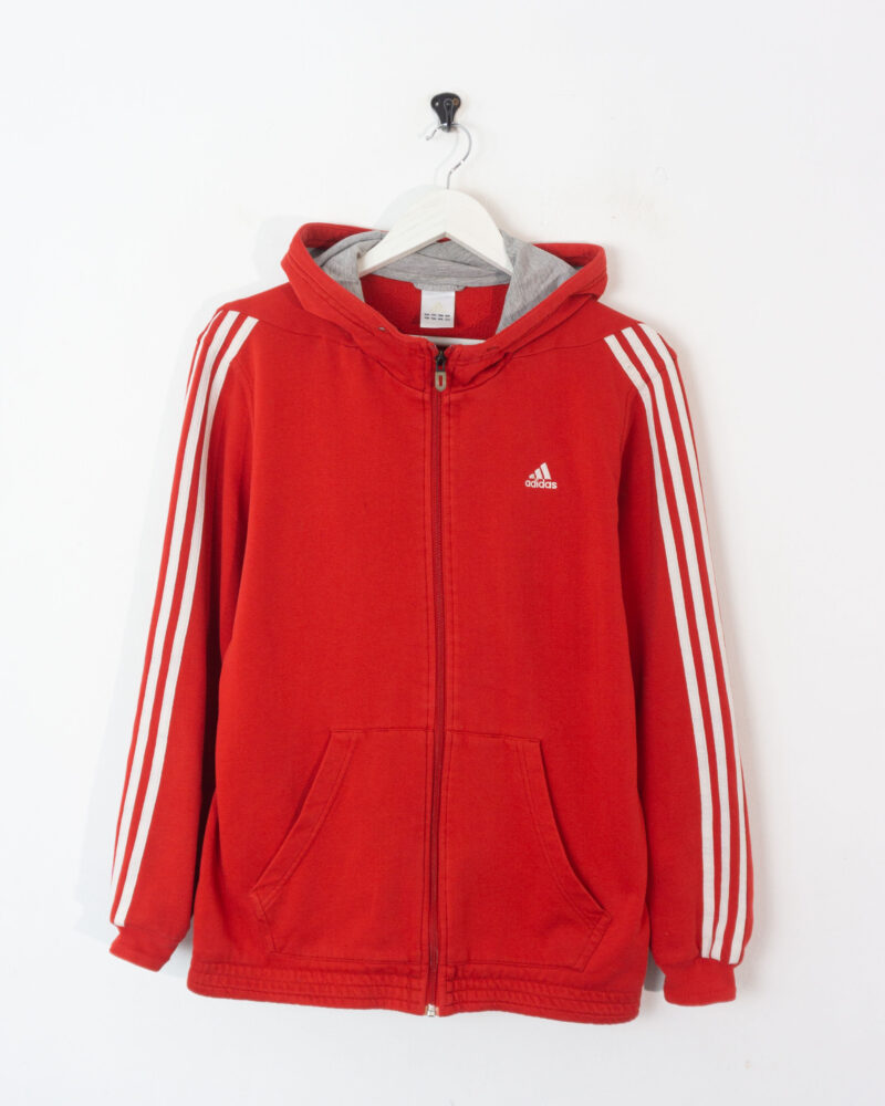 Adidas red full zip hoodie M - Imagen 2